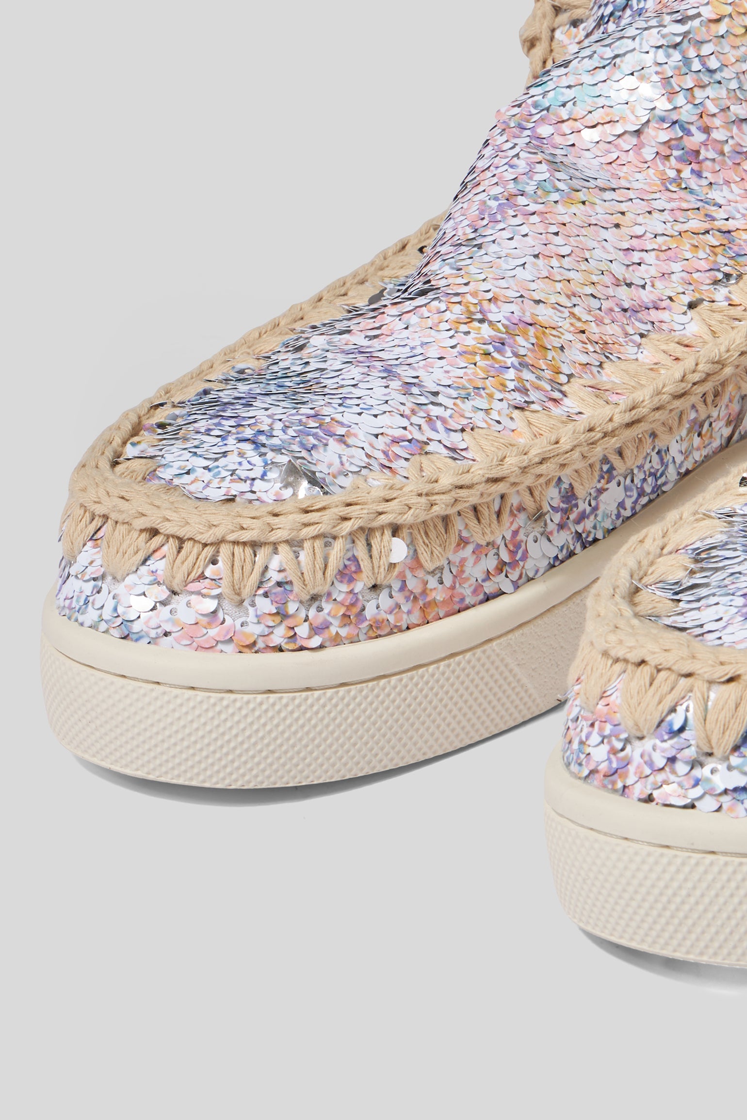 MOU Summer Eskimo Printed Sequins Sneaker Nude
