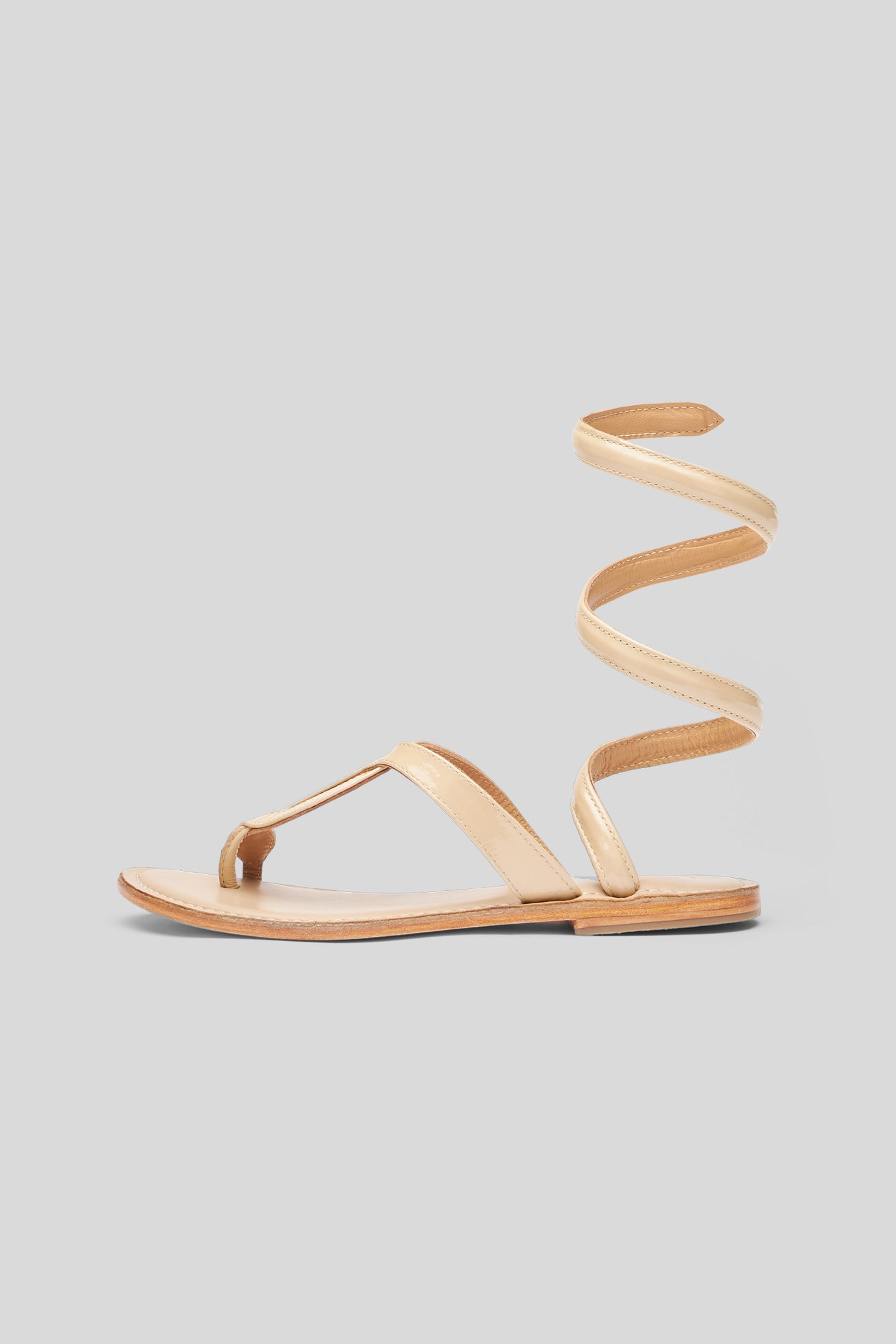 CB FUSION Sandalo Wrap Up in Pelle Sabbia