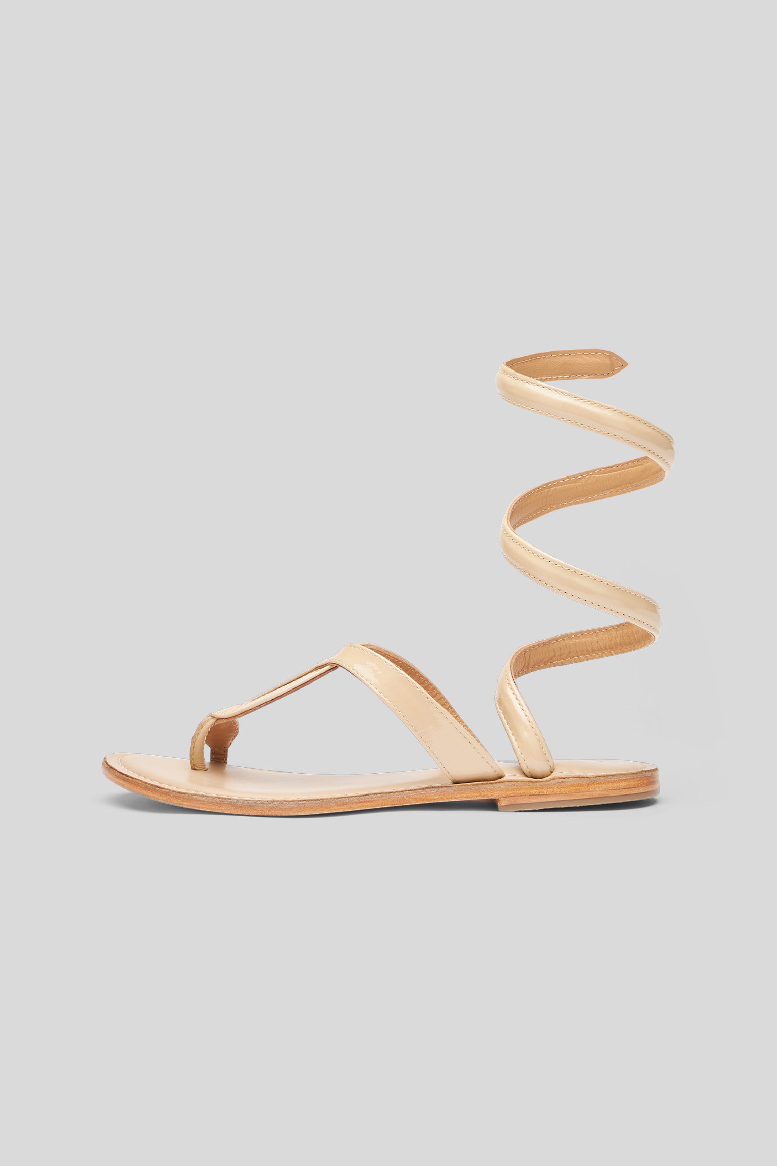 CB FUSION Sandalo Wrap Up in Pelle Sabbia