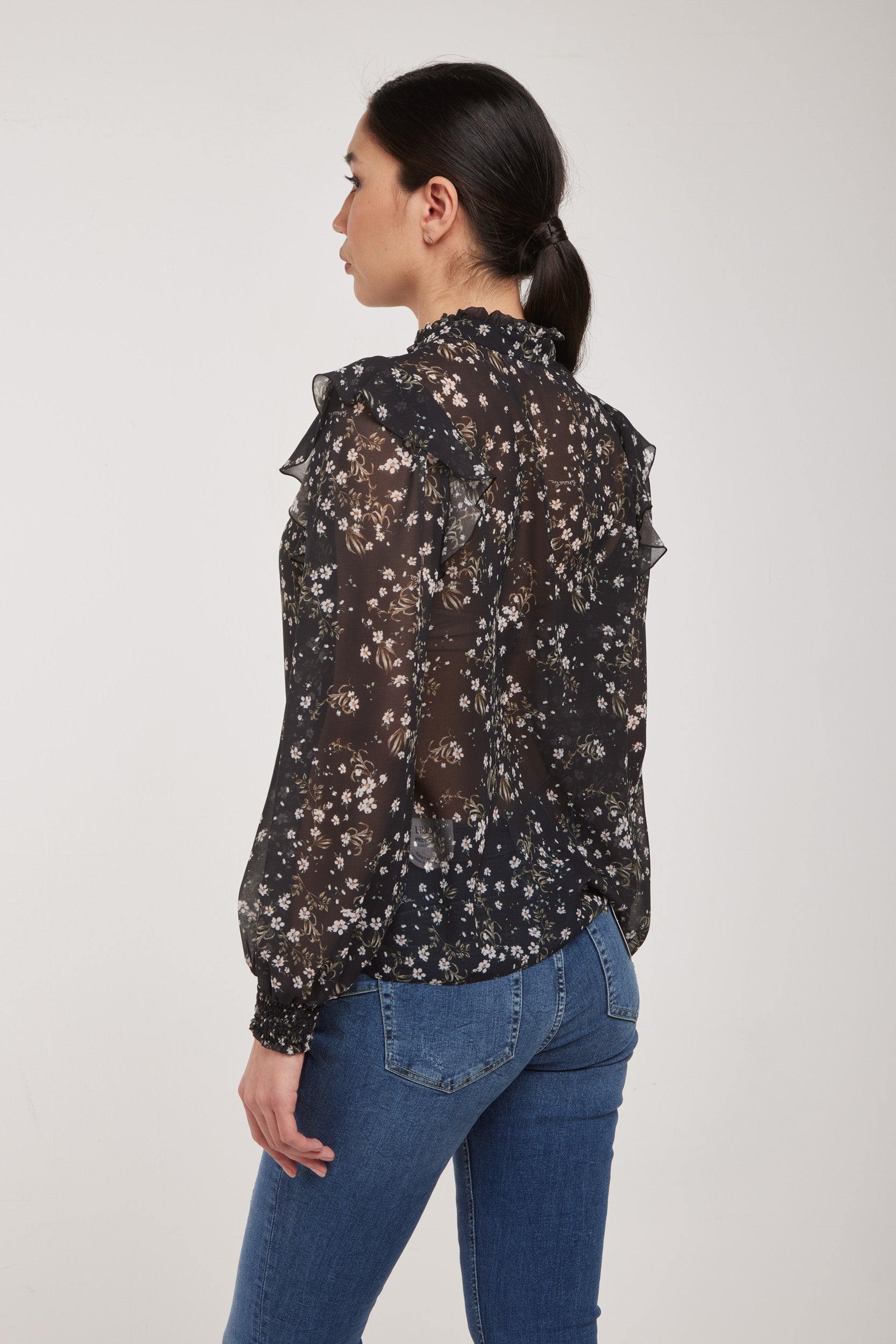PATRIZIA PEPE Blusa Nera Floreale