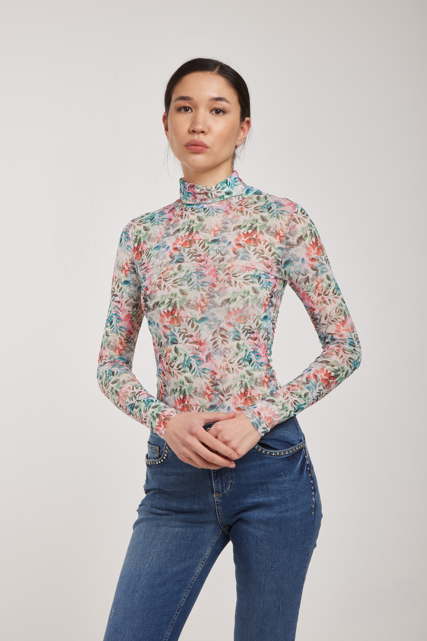 PATRIZIA PEPE Floral Turtleneck