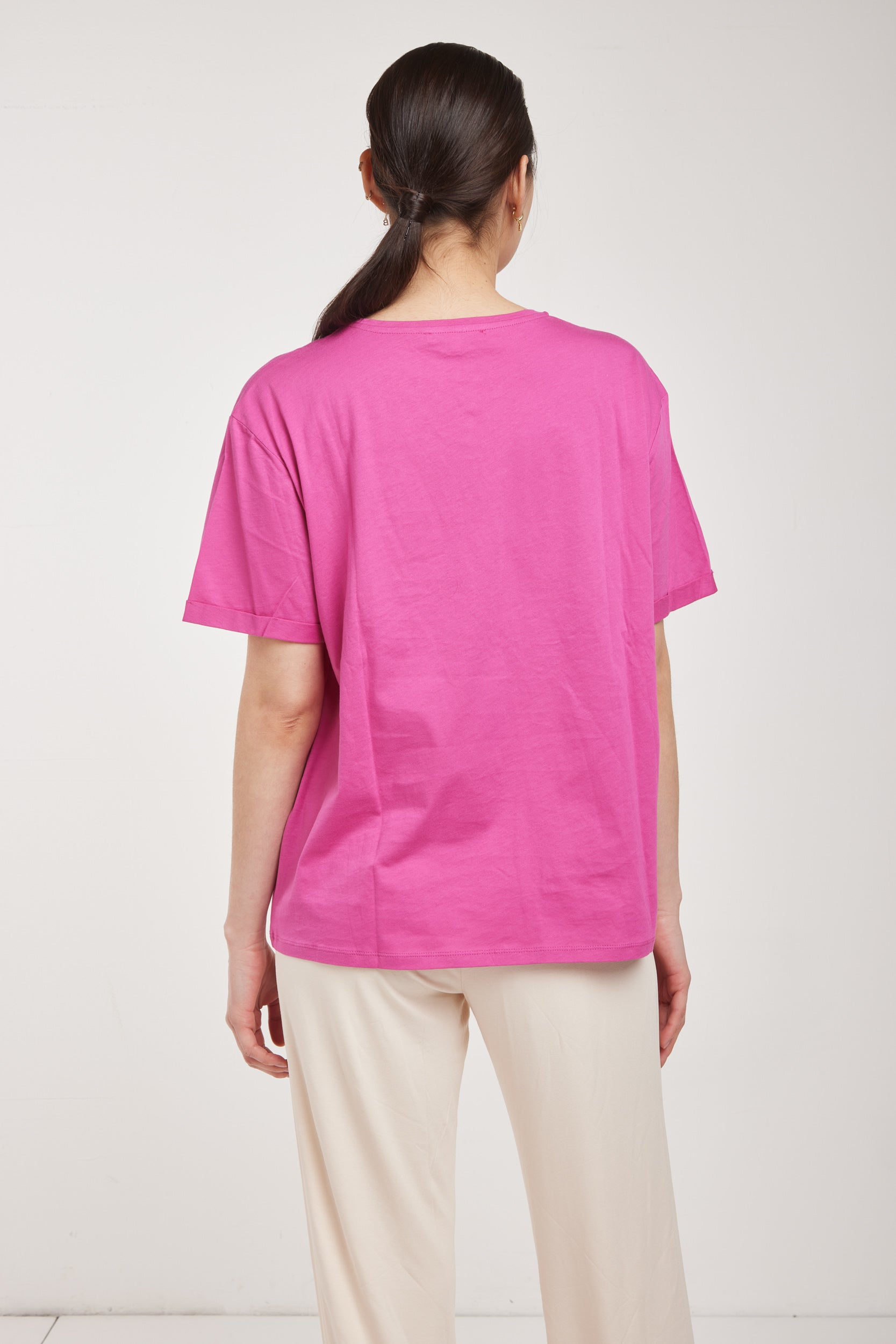 PATRIZIA PEPE T-Shirt Oversize Fuxia