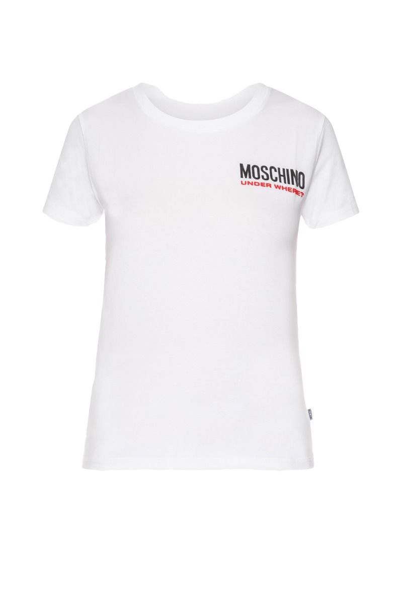 MOSCHINO T-Shirt Bianca "Under Where"