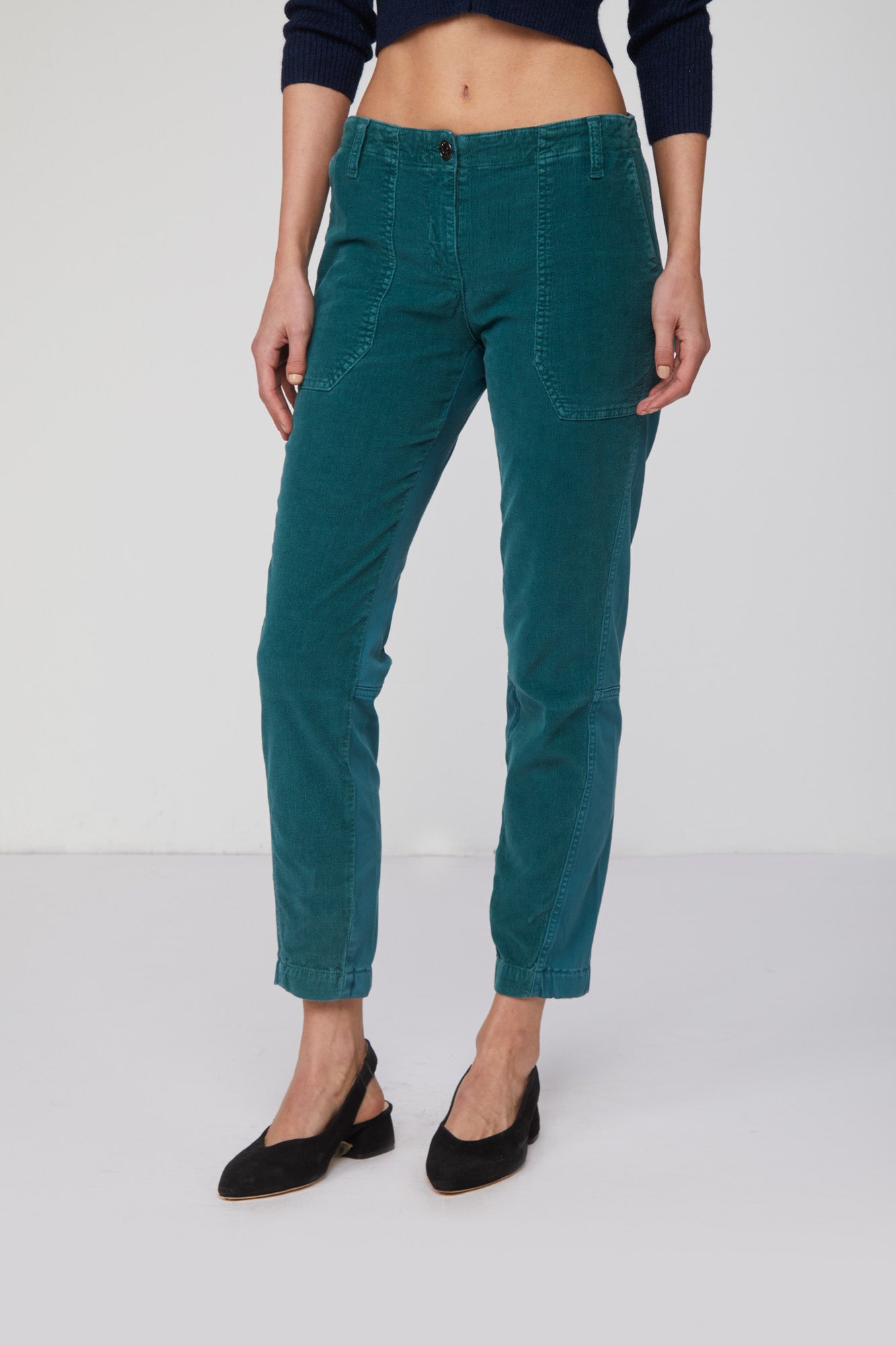 TWINSET Green Ribbed Trousers