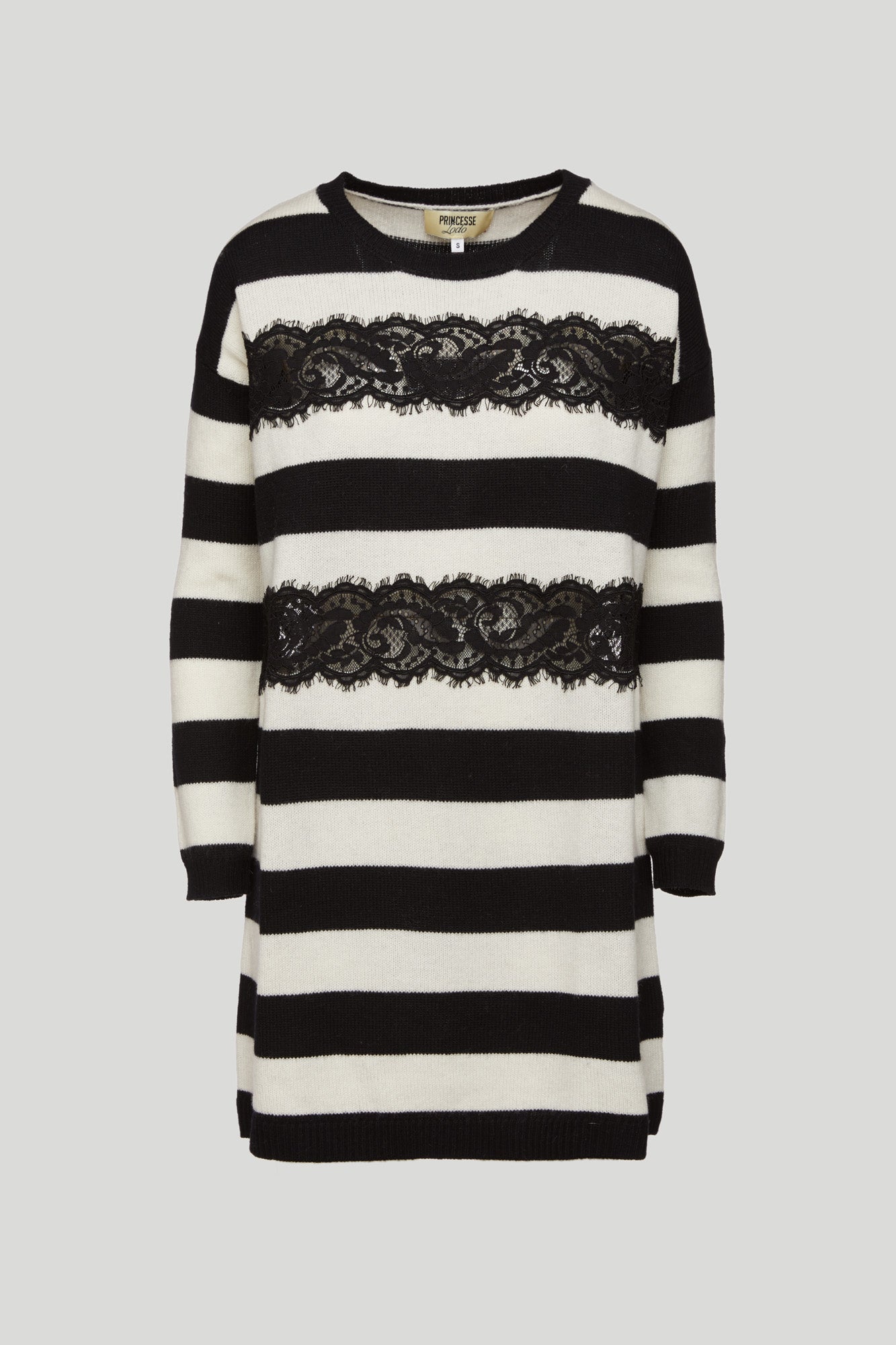 PRINCESSE LODO Oversize Lace Striped Sweater