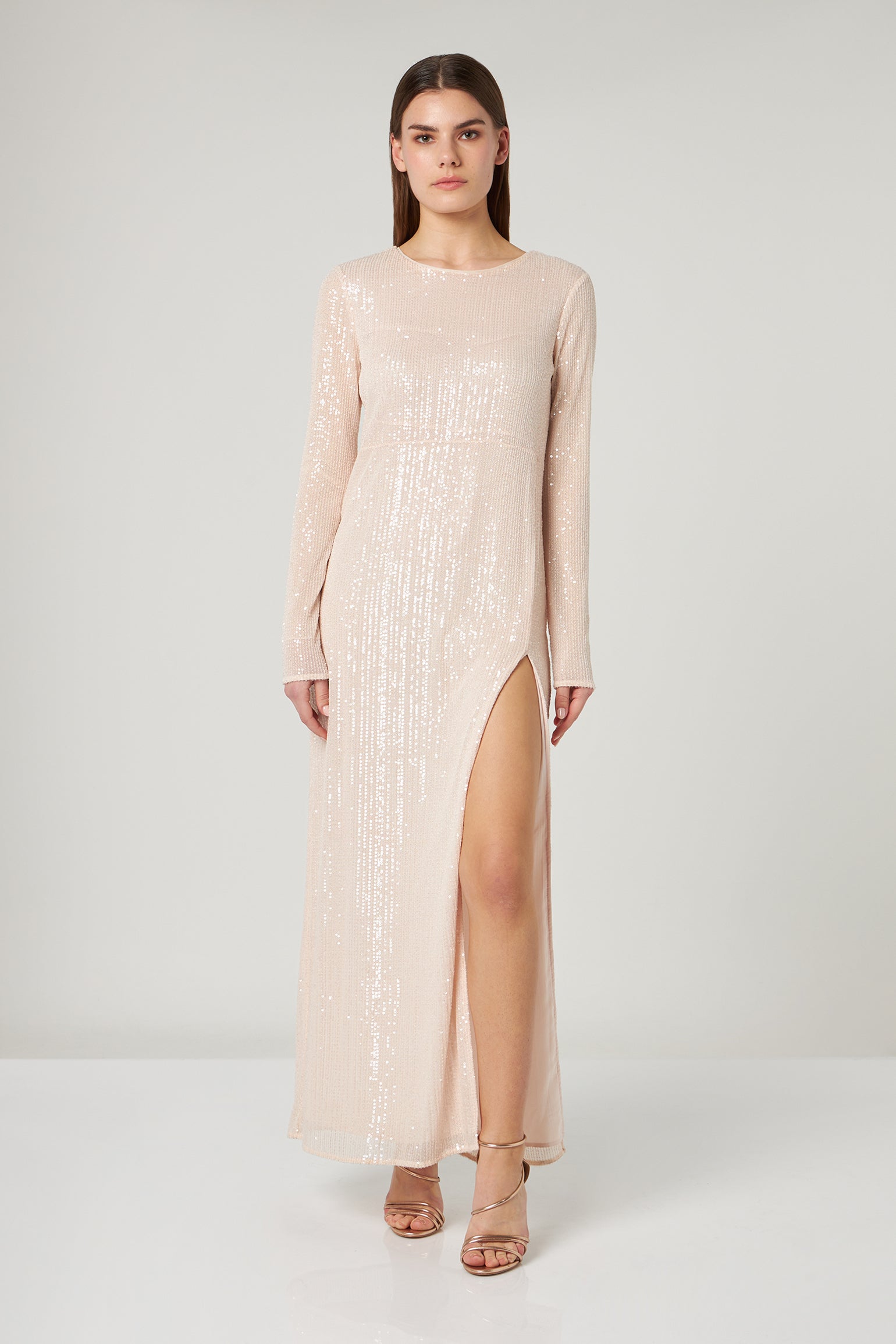 PATRIZIA PEPE Long Dress with Pink Sequins