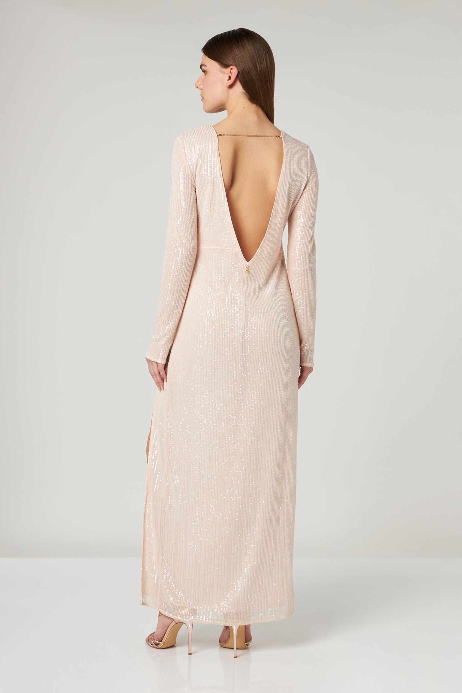 PATRIZIA PEPE Long Dress with Pink Sequins