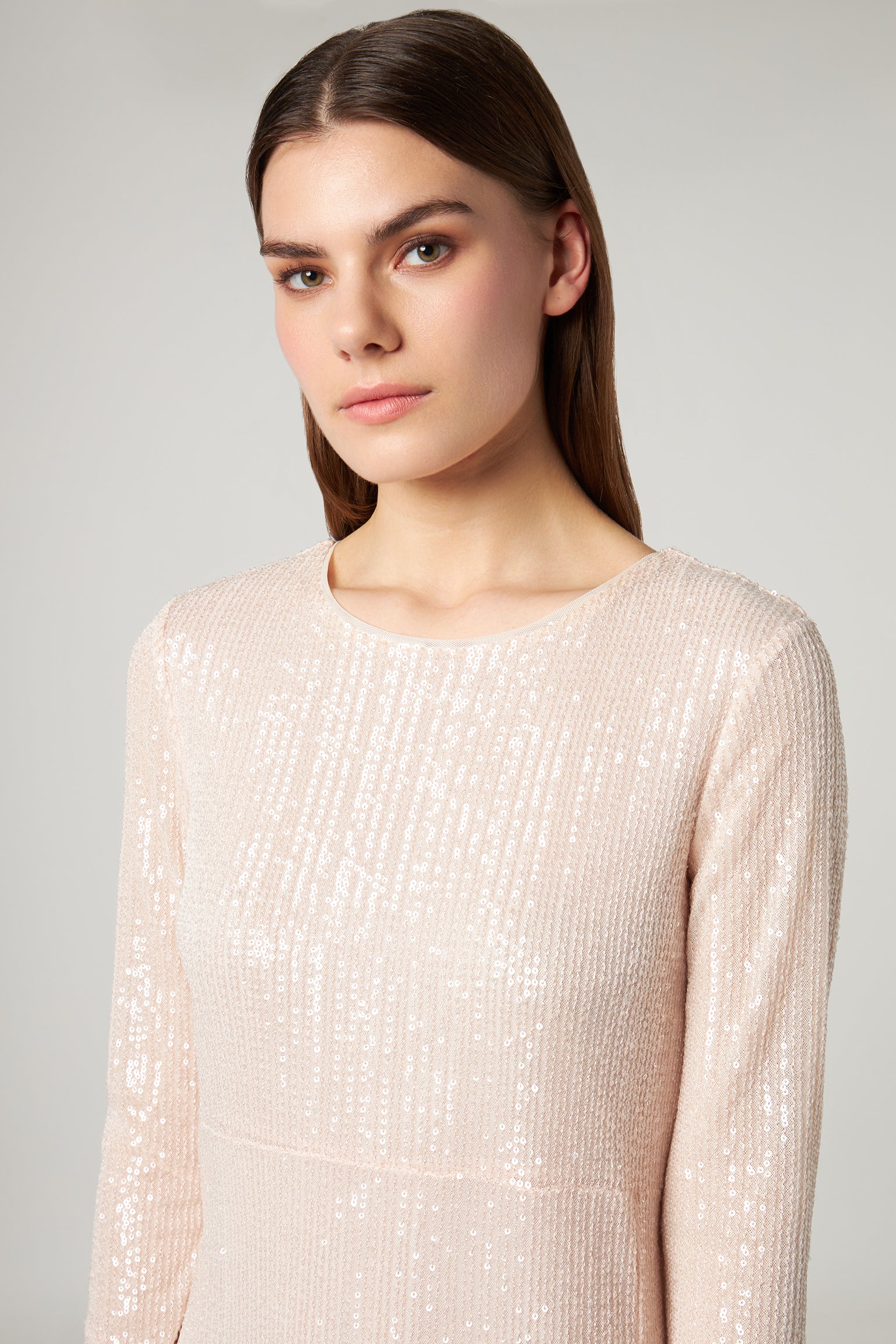 PATRIZIA PEPE Abito Lungo con Paillettes Rosa