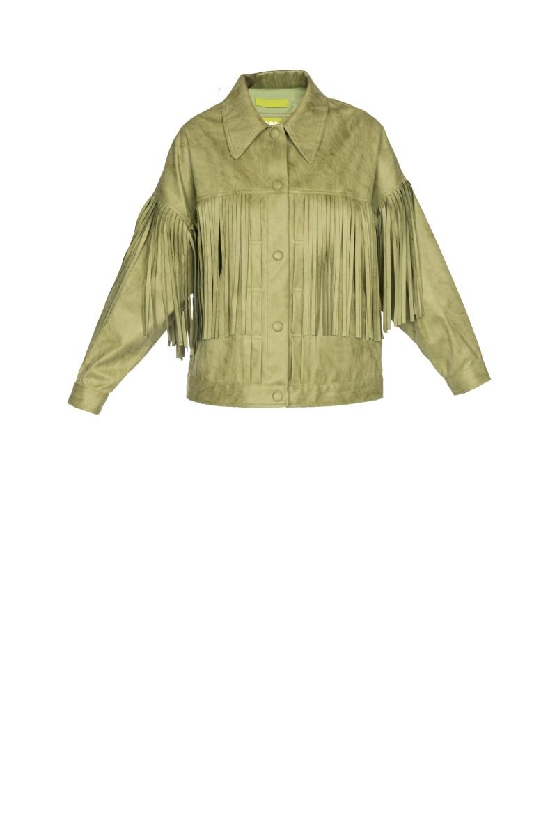 Olive Green Jacket with Fringes OOF WEAR