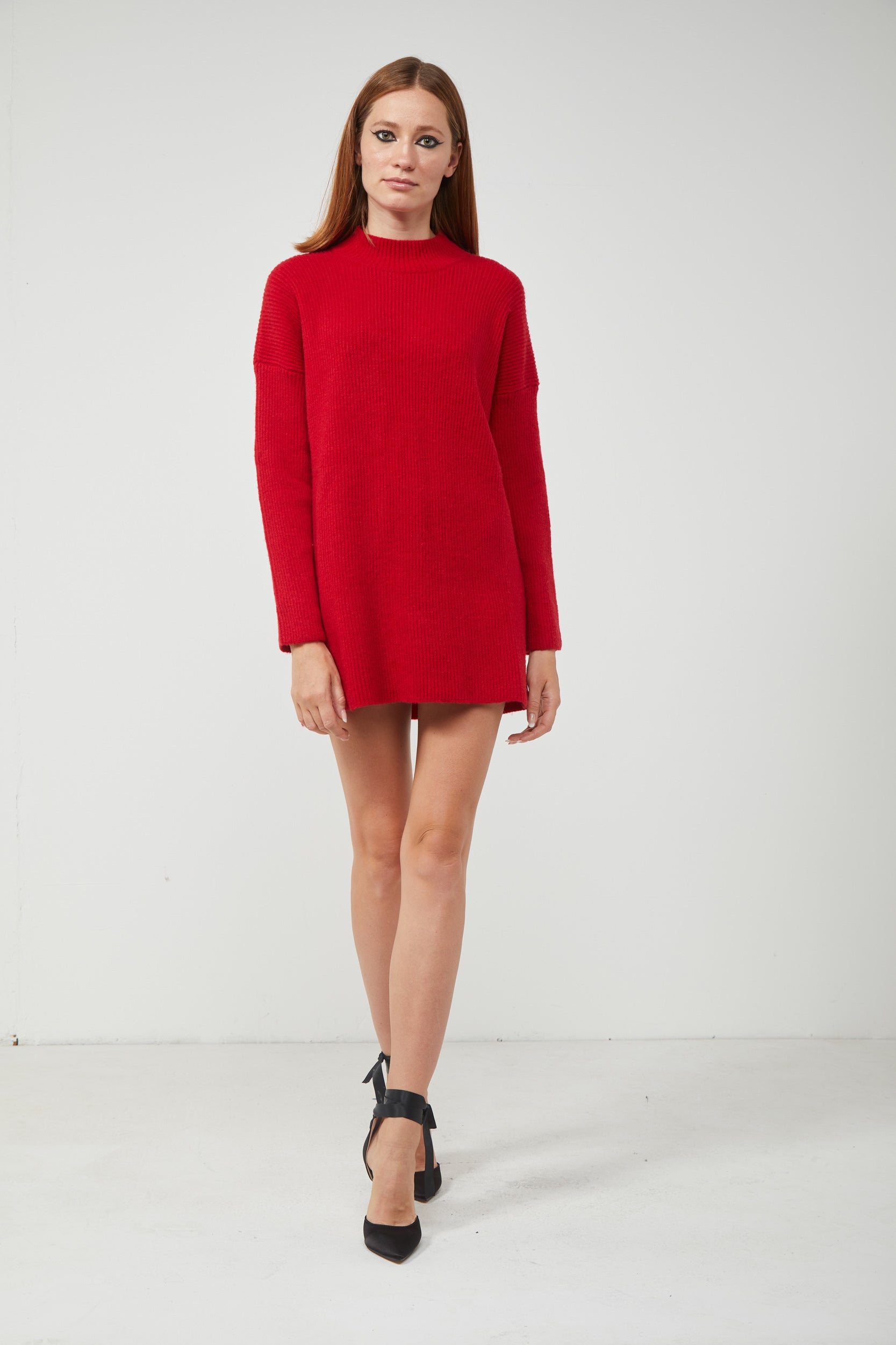 VICOLO Red turtleneck sweater