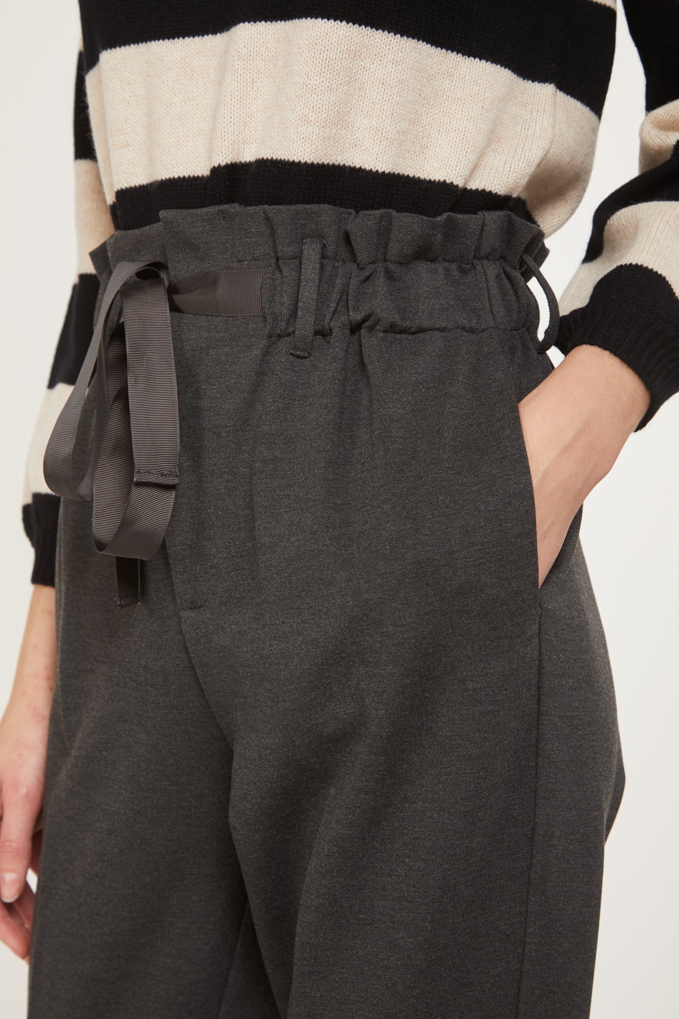 PRINCESSE LODO Pantalone Baggy Grigio Gamba Stretta