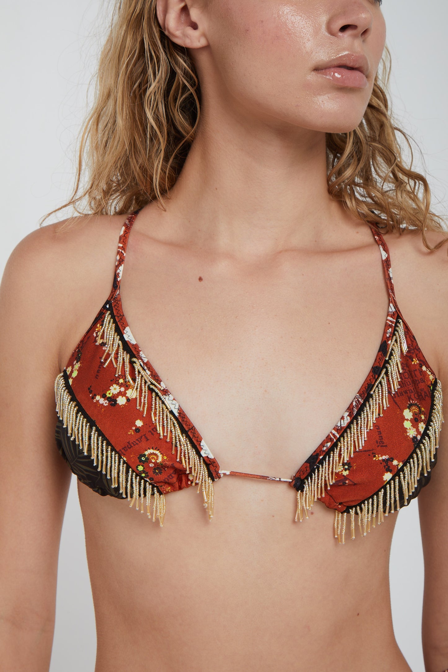 F**K Bikini Corallini con Top a Triangolo