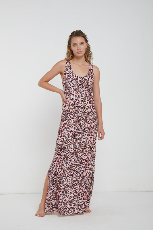 F ** K Long Pink Spotted Dress