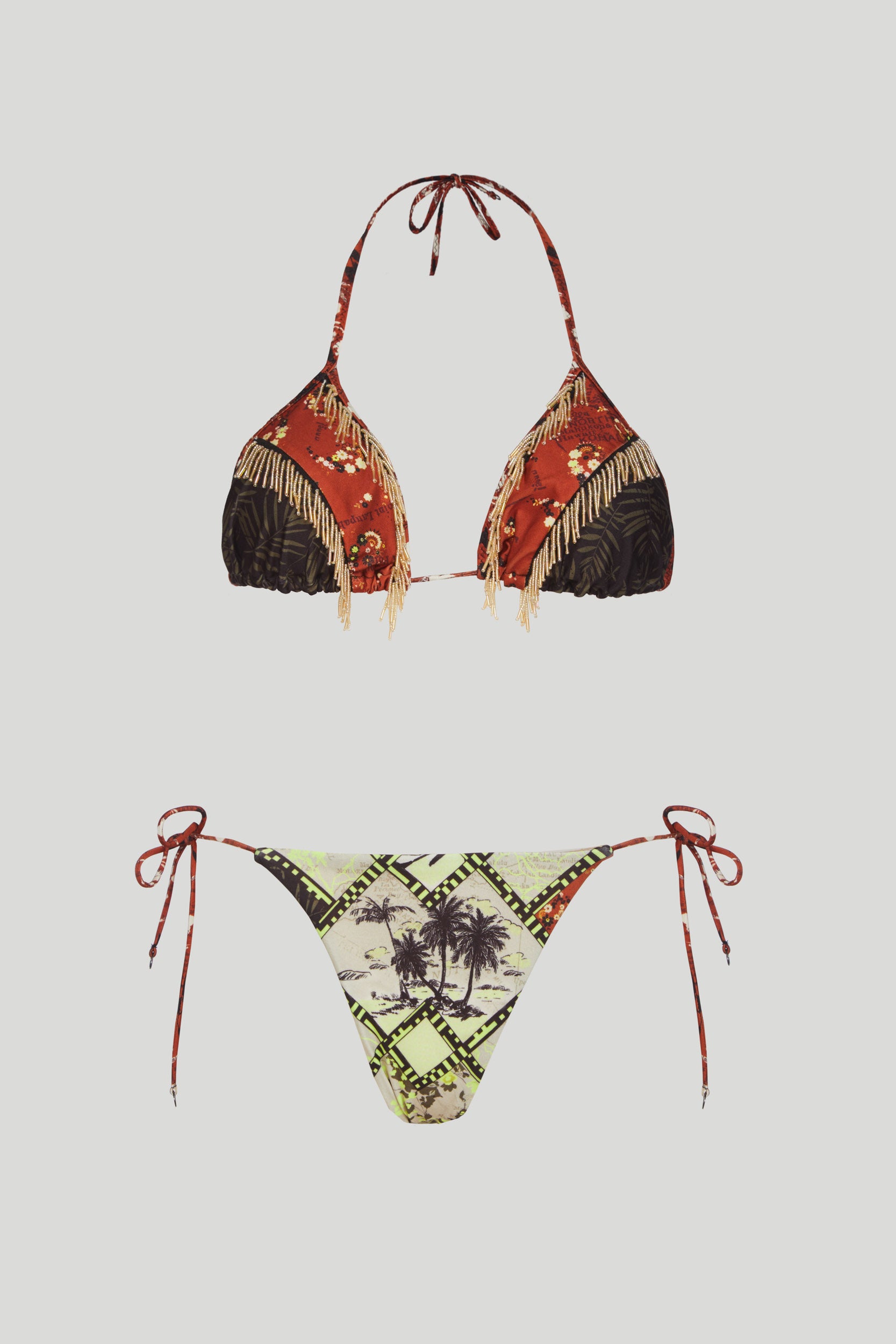 F**K Bikini Corallini con Top a Triangolo