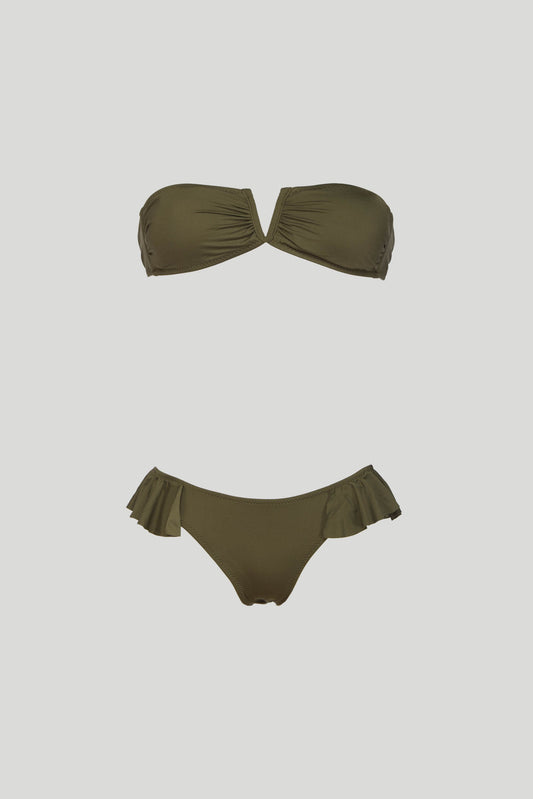 SECRETS LOVE Bikini Capri Verde con Top a Fascia