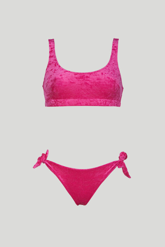 SECRETS LOVE Bikini Ischia Fuxia con Top in Ciniglia