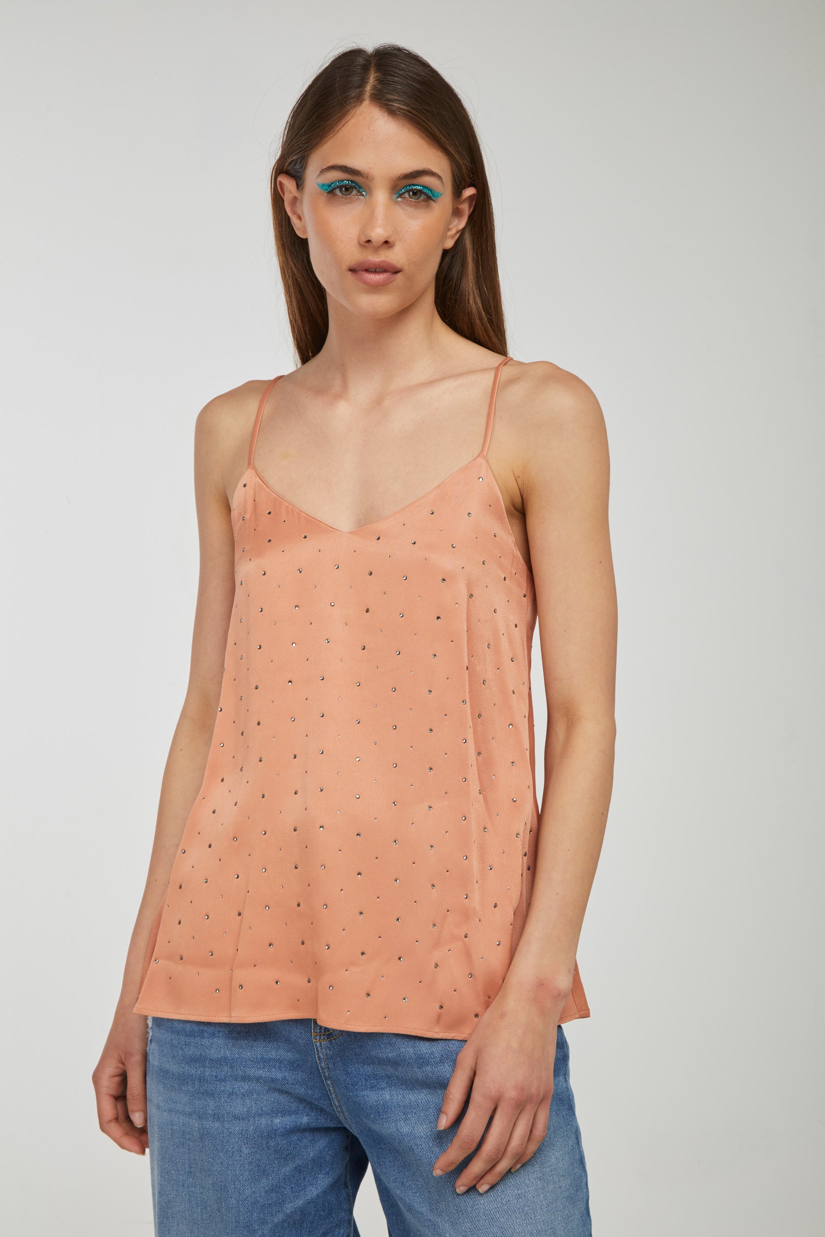 OTTOD'AME Top Peach Sequins