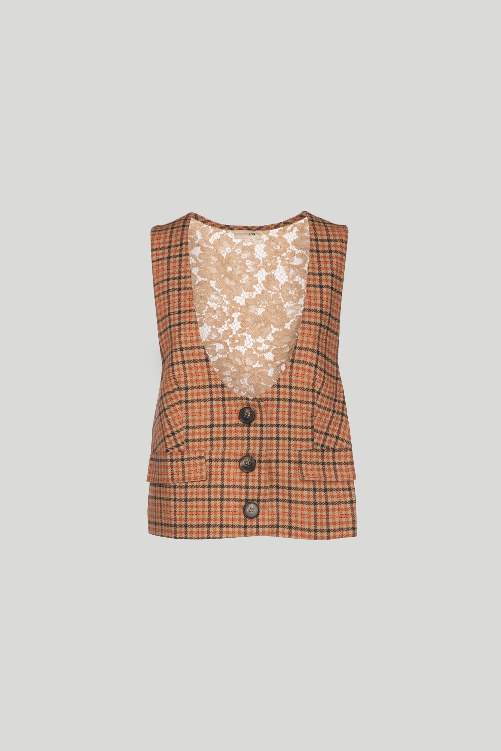 TWINSET Vest with Macramé Lace