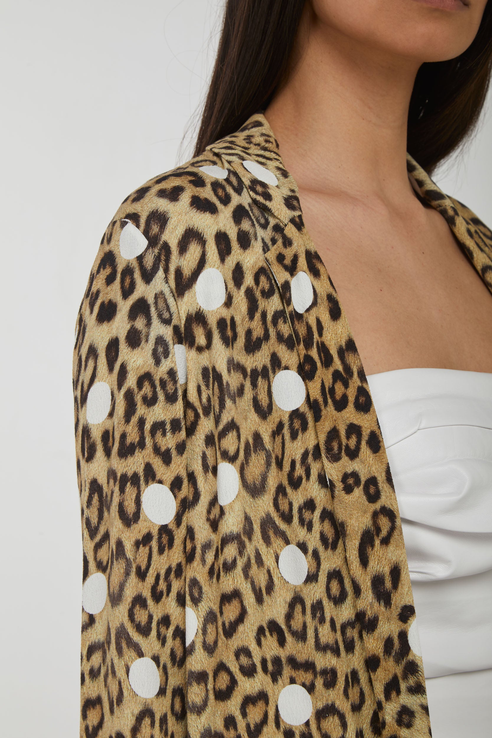 OTTOD'AME Leopard Open Jacket