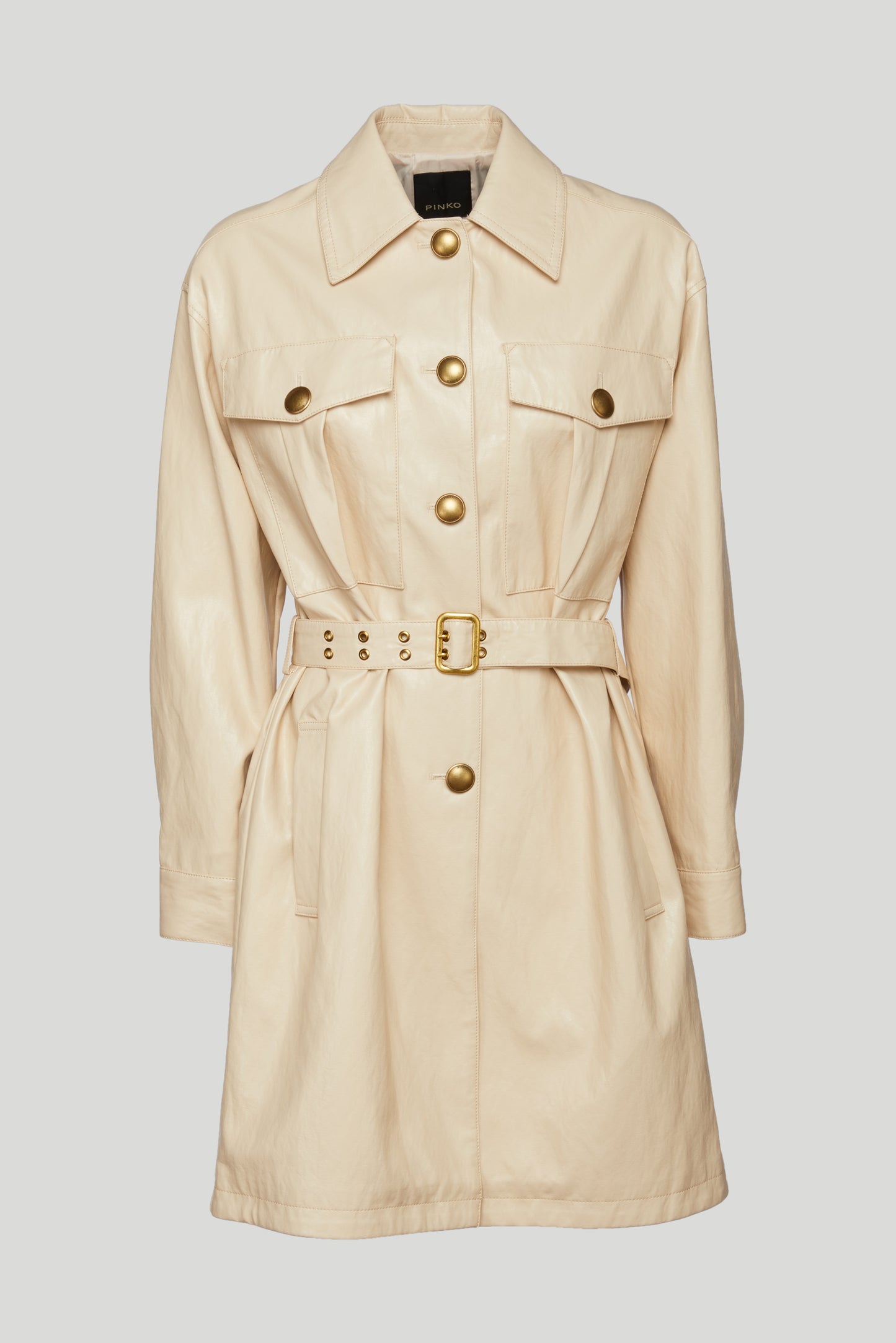 PINKO Trench Simil Pelle Crema