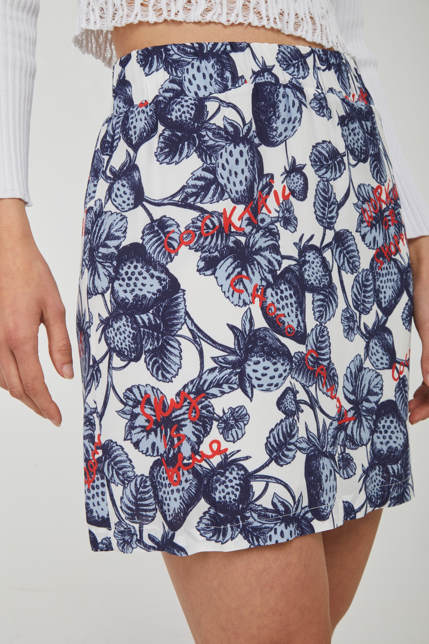 OTTOD'AME Strawberry Mini Skirt