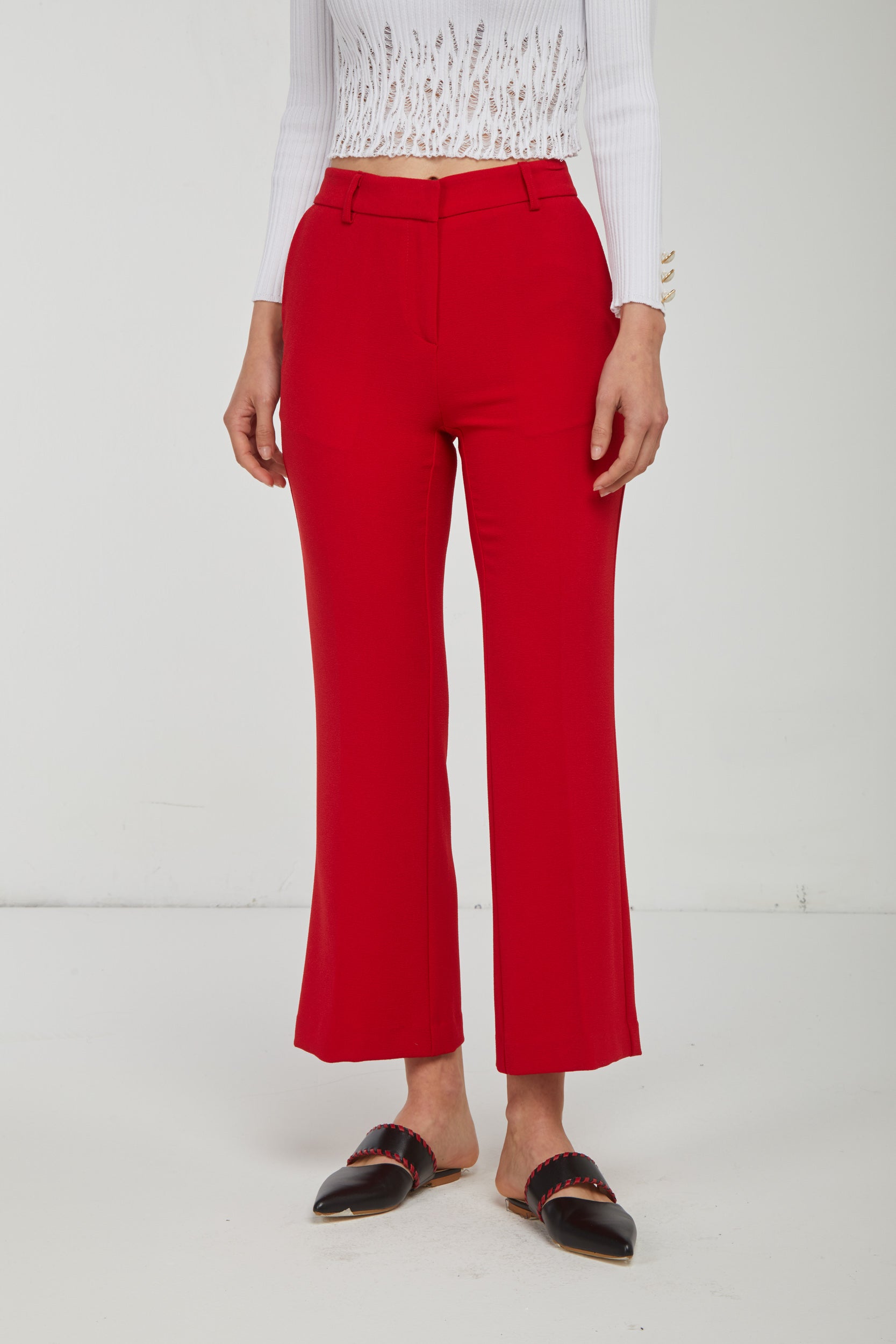 OTTOD'AME Red Flare Trousers