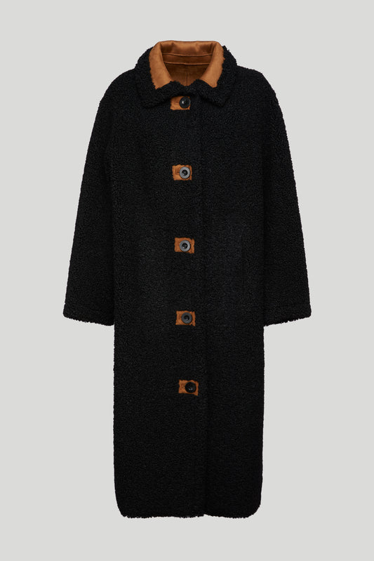 STAND STUDIO Cappotto Kenca Nero/Marrone