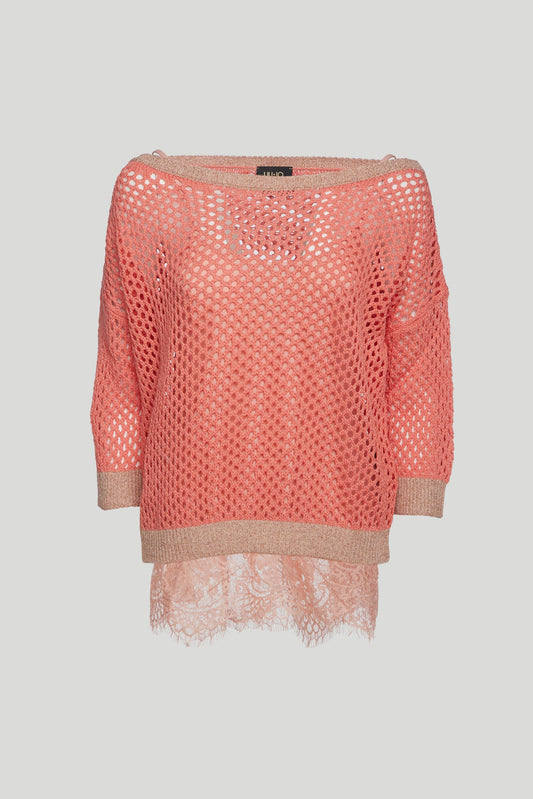 LIU-JO Salmon Fishnet Shirt