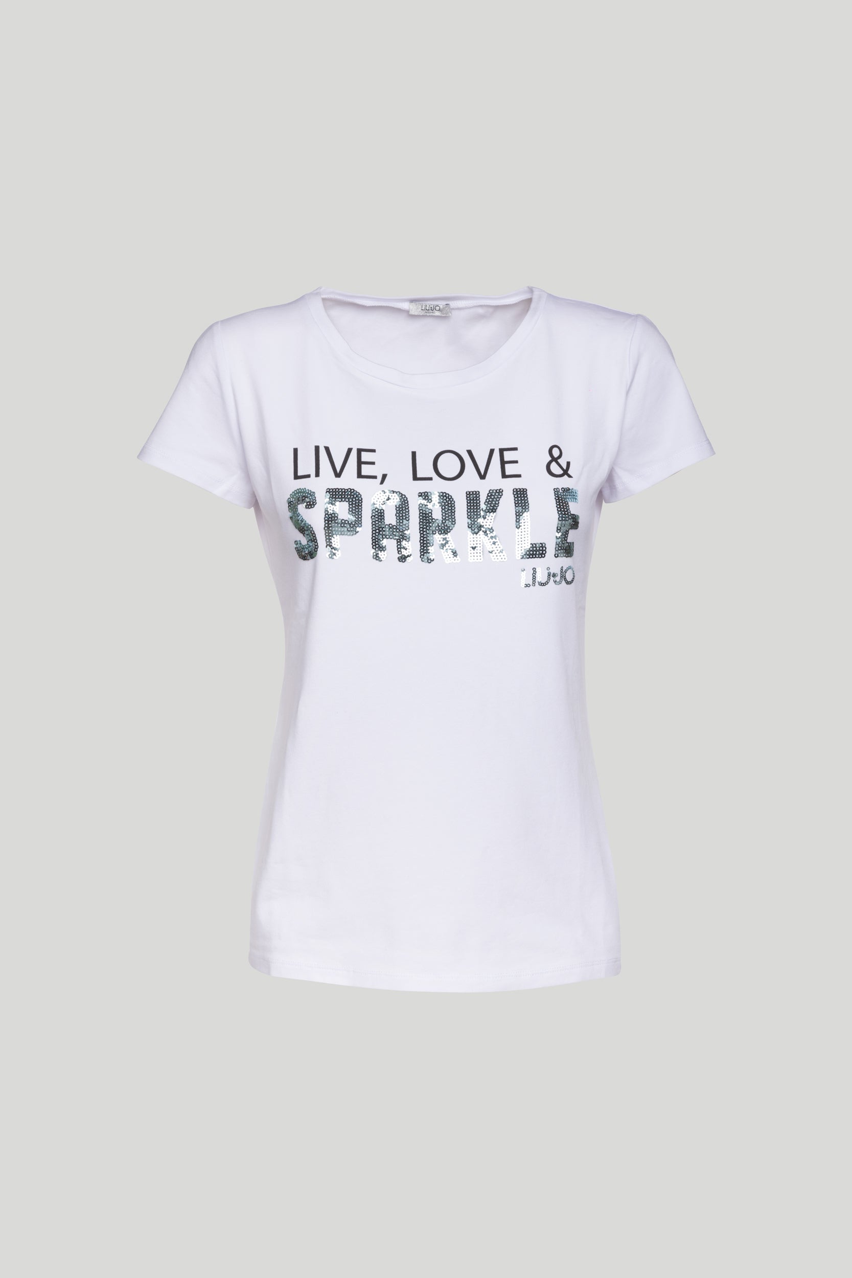 LIU-JO T-Shirt Bianca "Live' ,'Love & Sparkle"