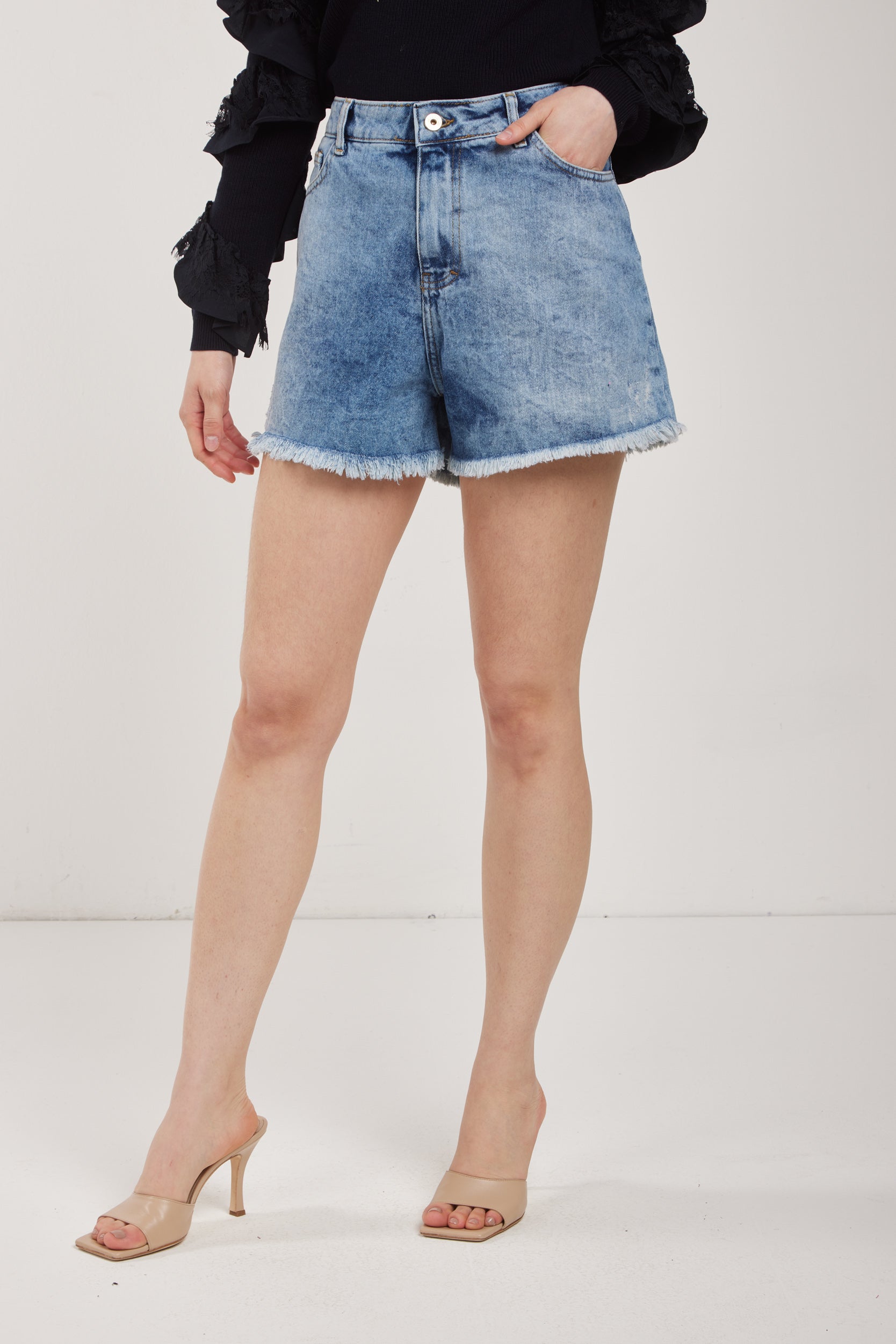 TWINSET Shorts Denim Blu