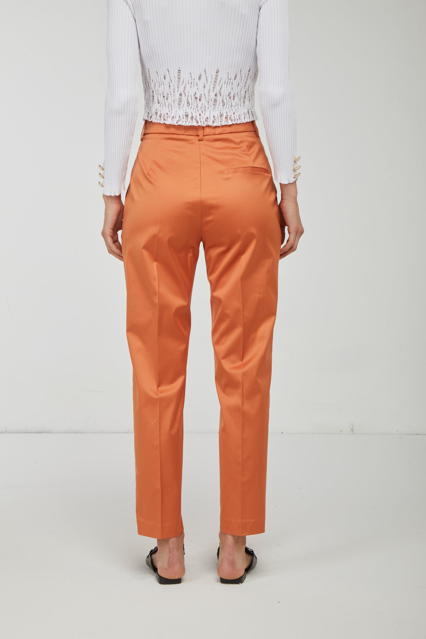 OTTOD'AME Orange Satin Trousers