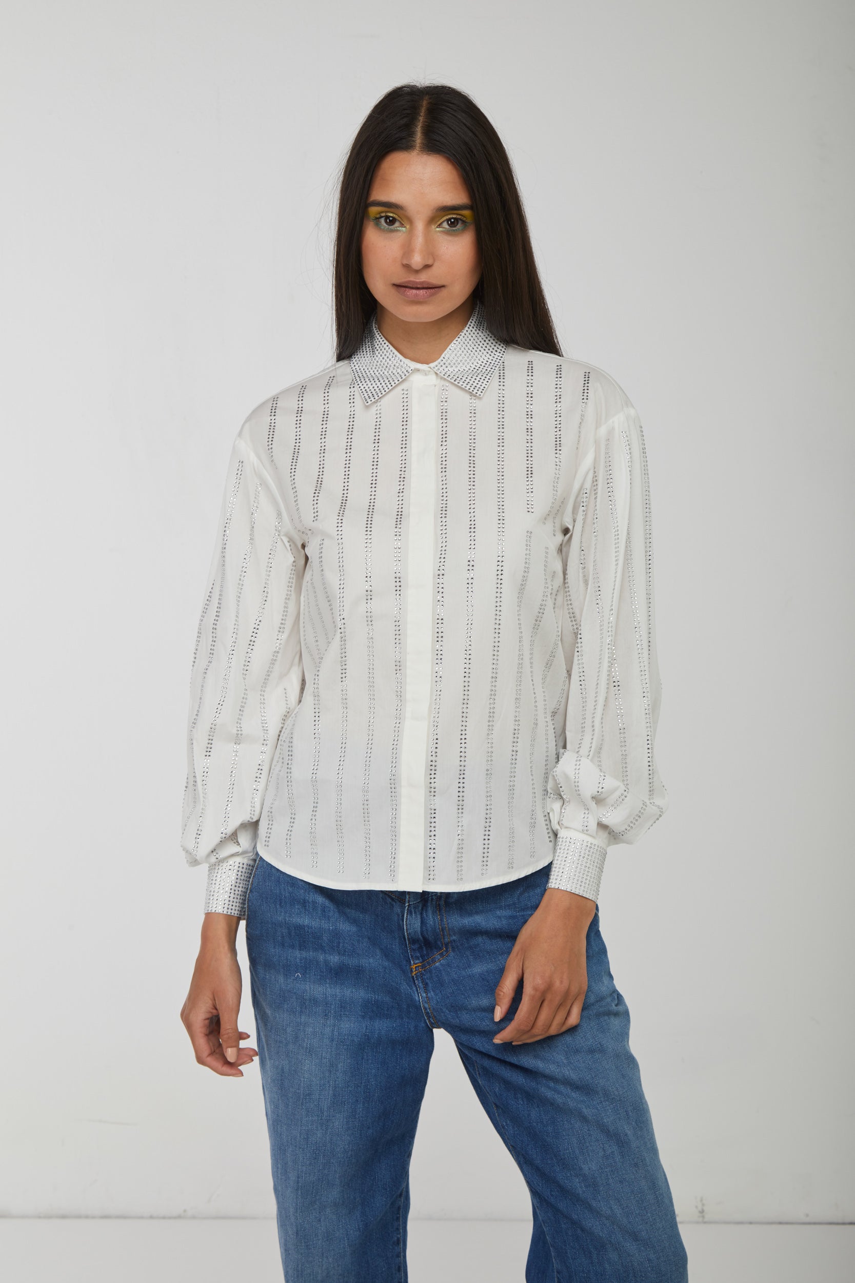 PINKO Camicia Bianca con Glitter