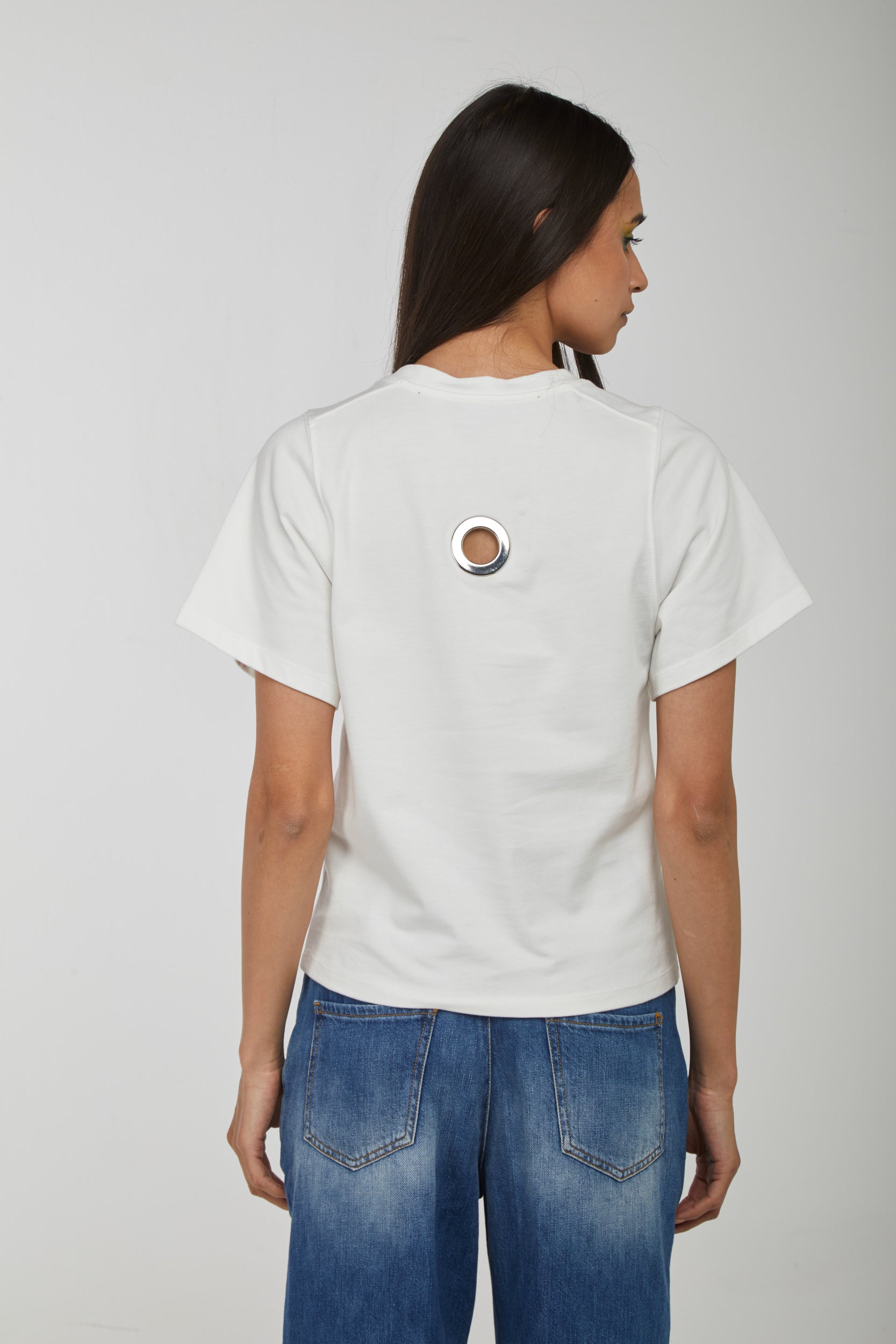 PINKO White T-Shirt Ring