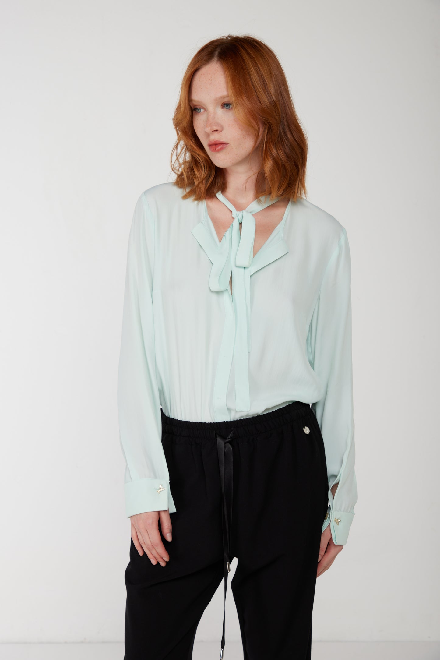 PATRIZIA PEPE Camicia a Body Verde Acqua