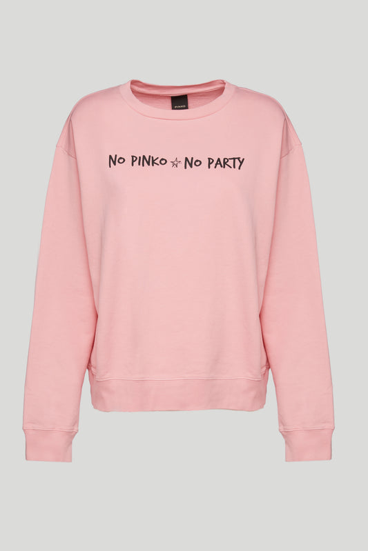 PINKO Felpa Rosa "No Pinko No Party"
