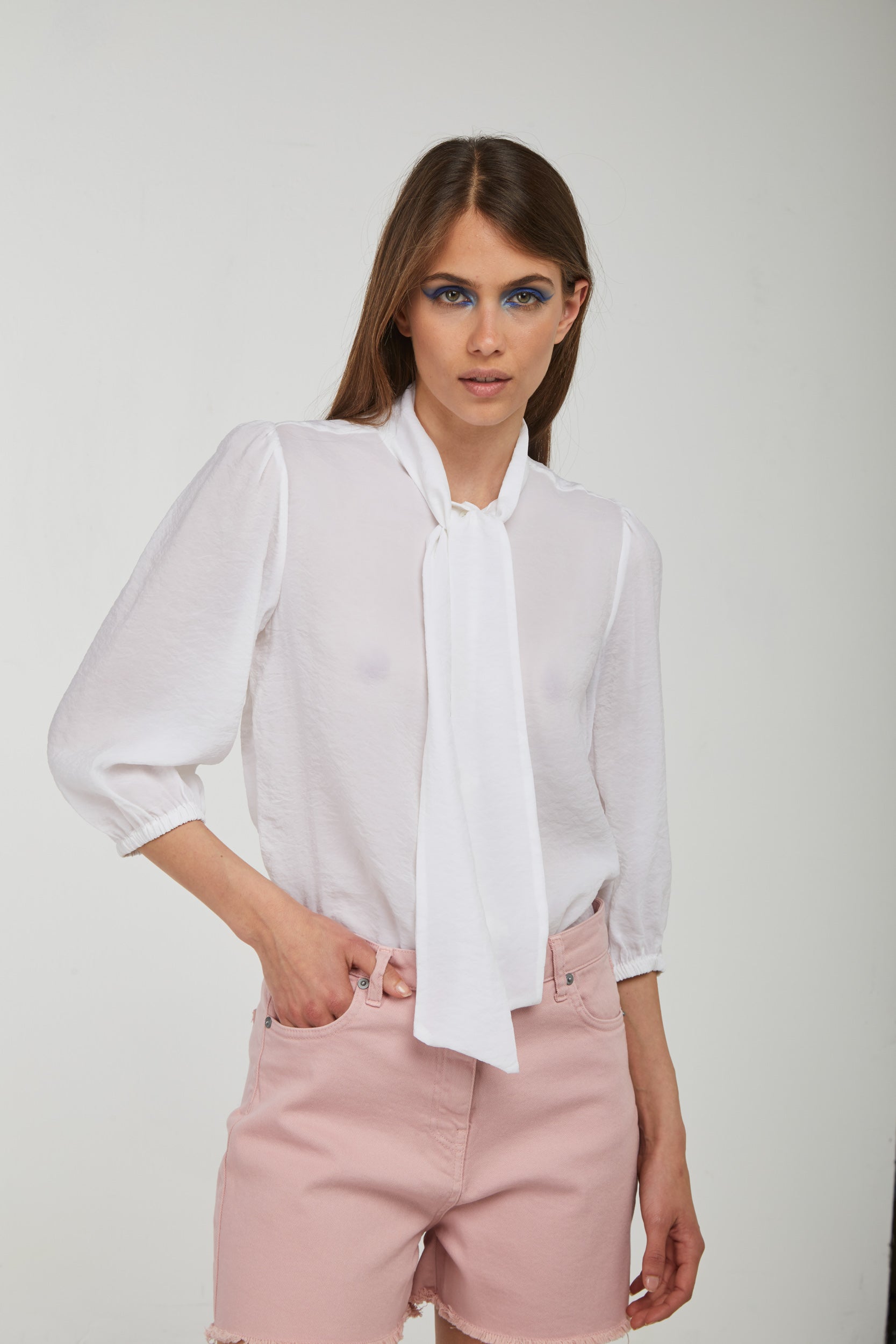 OTTOD'AME White Shirt with Bow