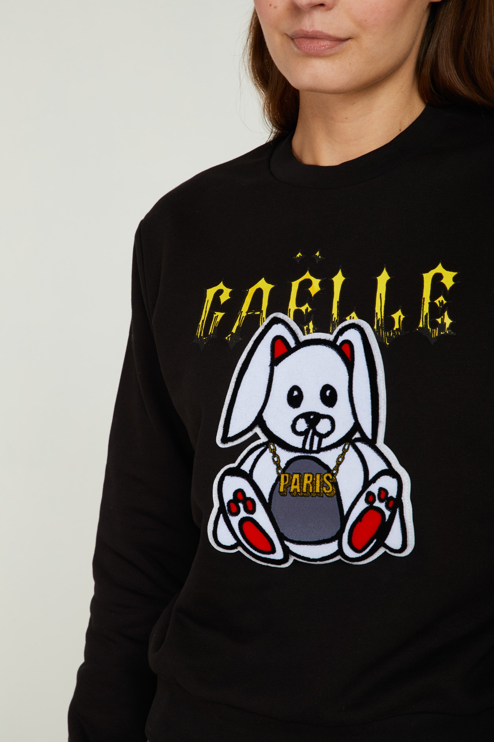 GAELLE Black Sweatshirt with Logo