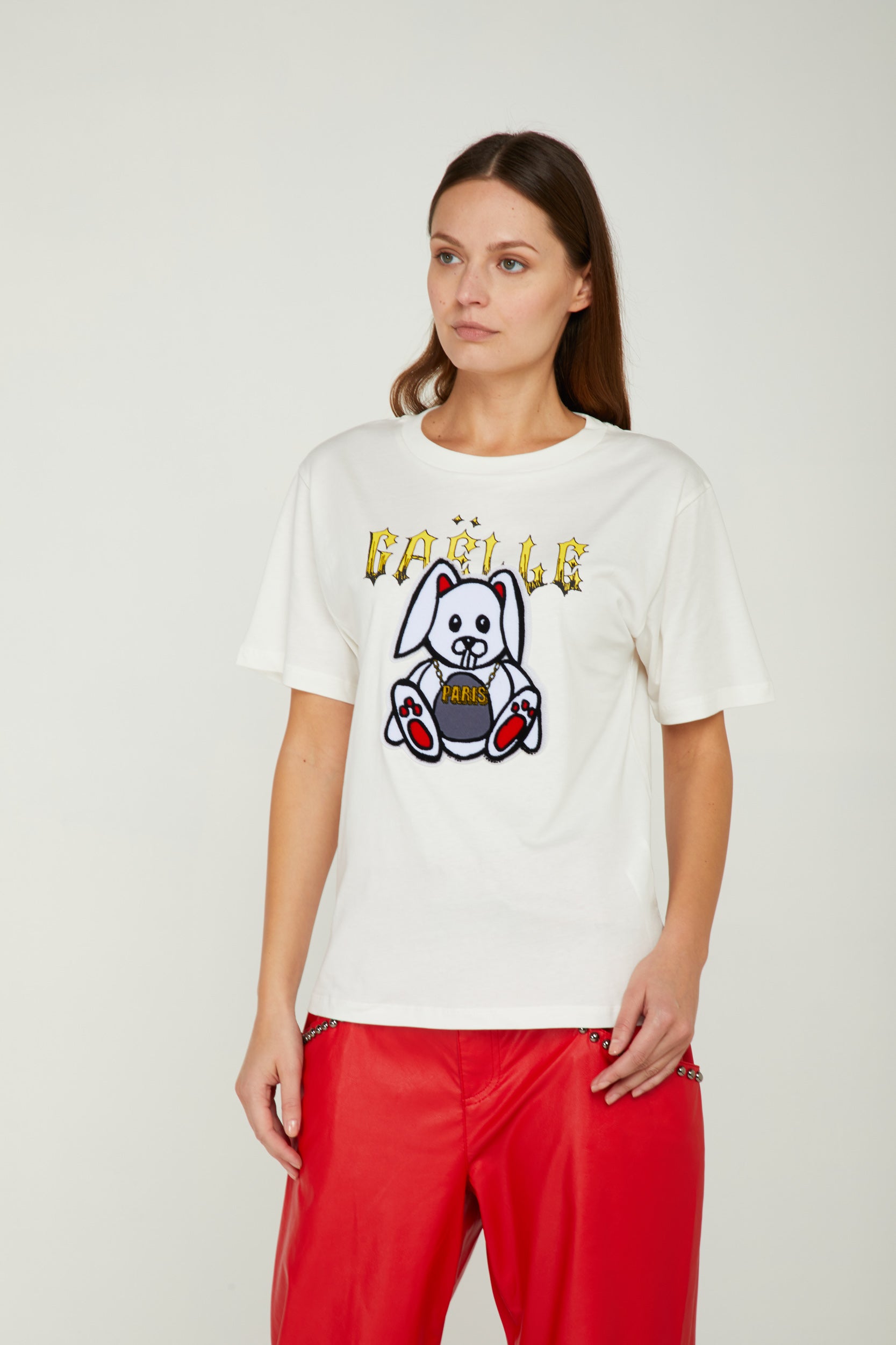 GAELLE White T-shirt with Logo