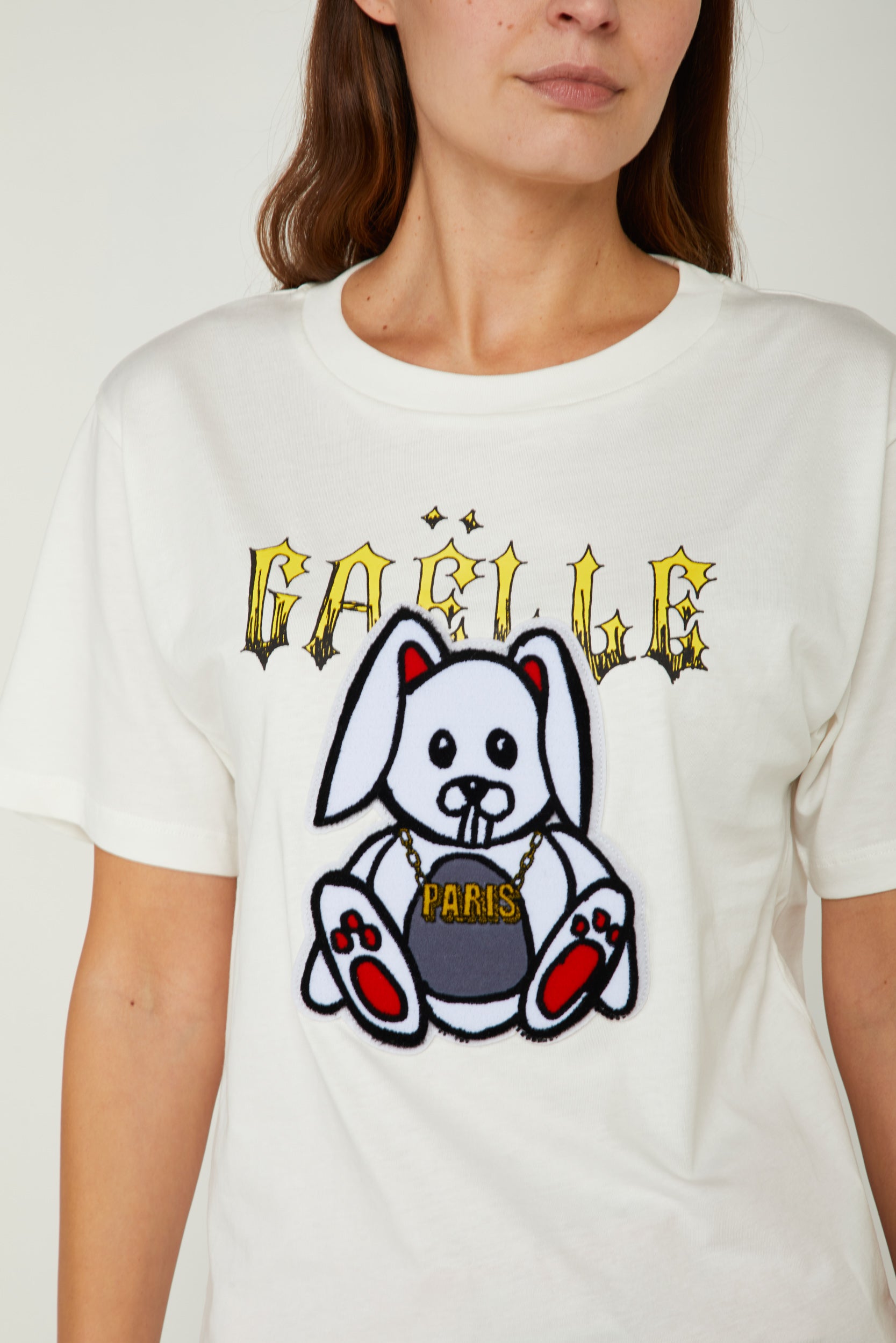 GAELLE White T-shirt with Logo