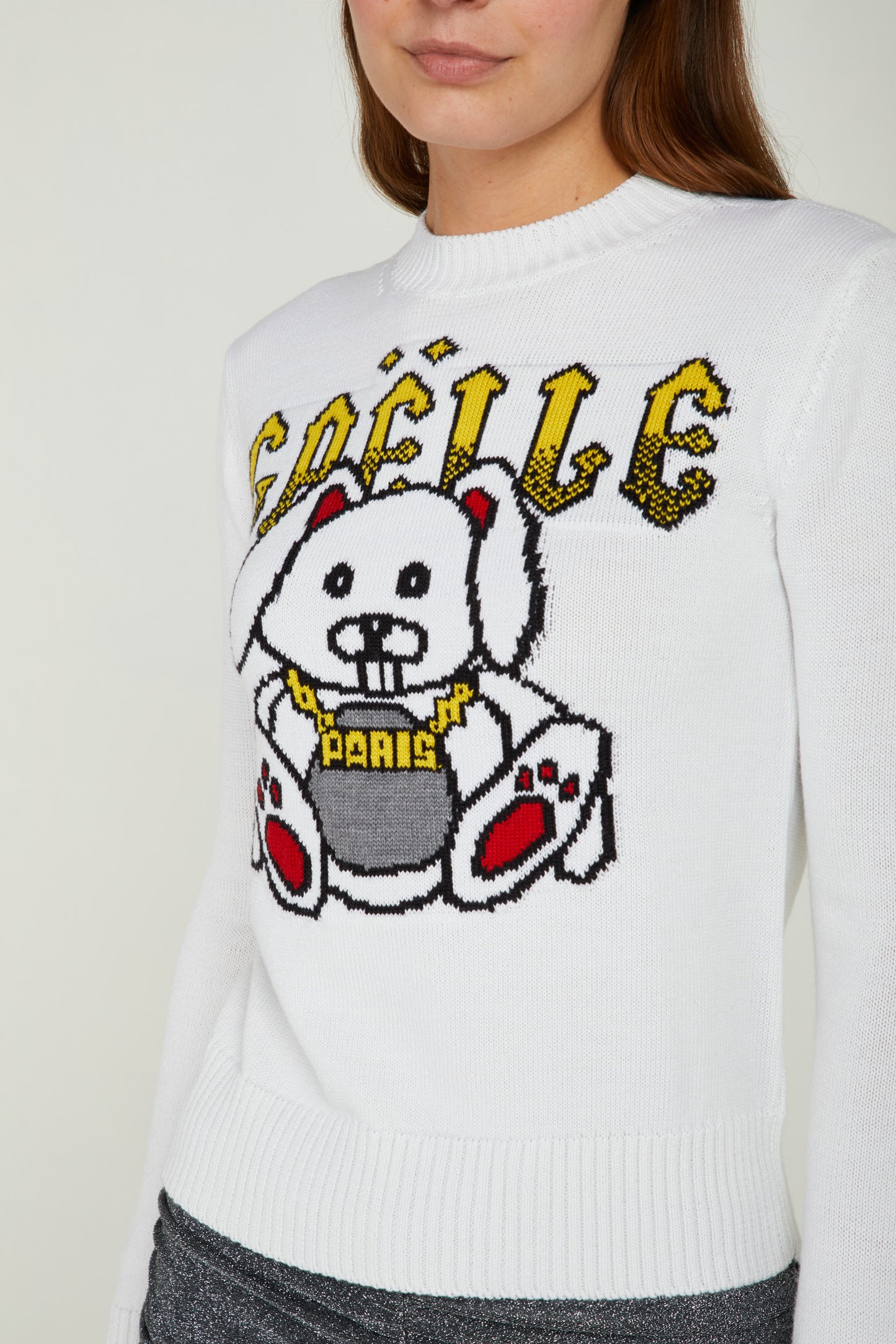 GAELLE Pullover Bianco con Logo