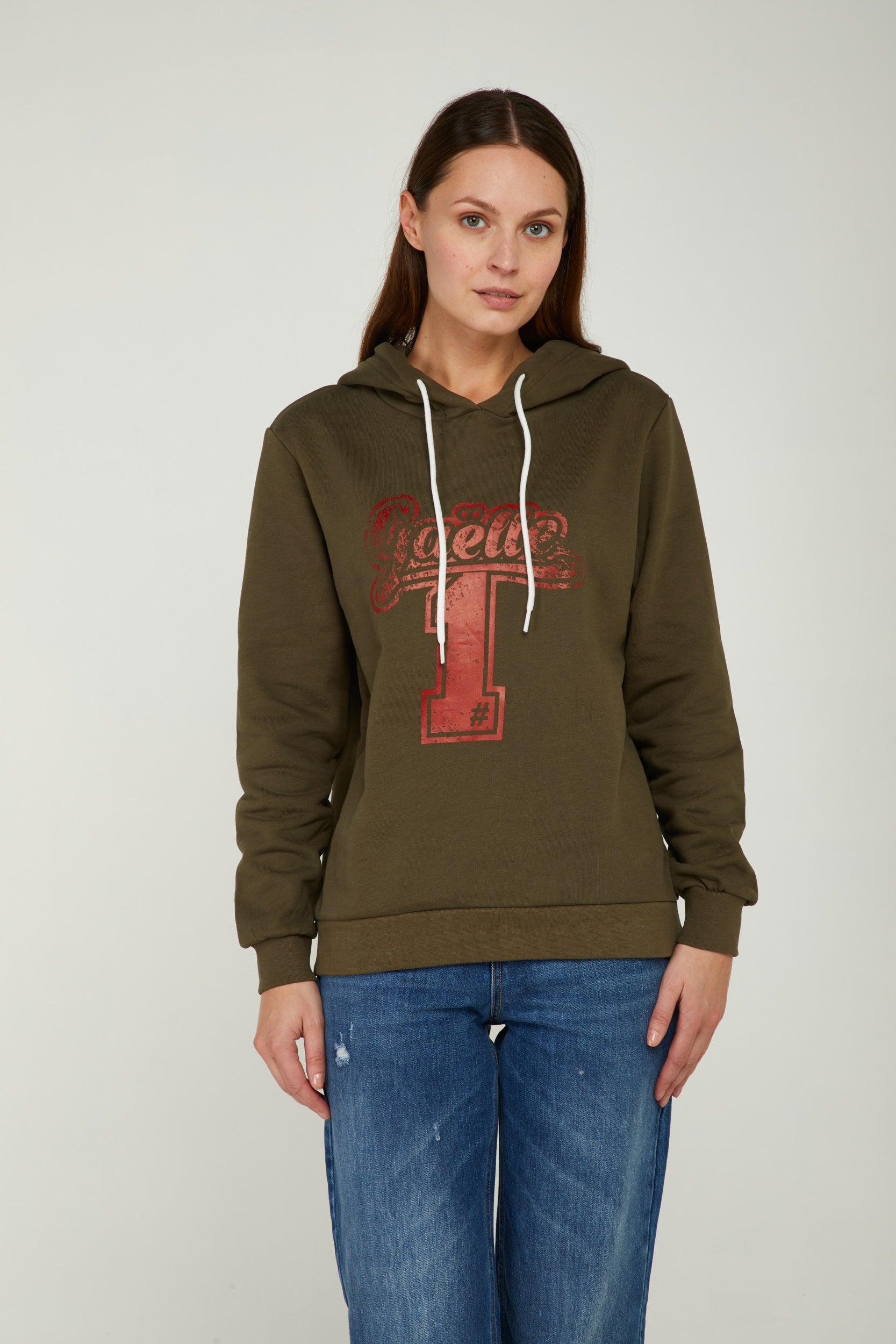 GAELLE Military Green Sweatshirt with Logo