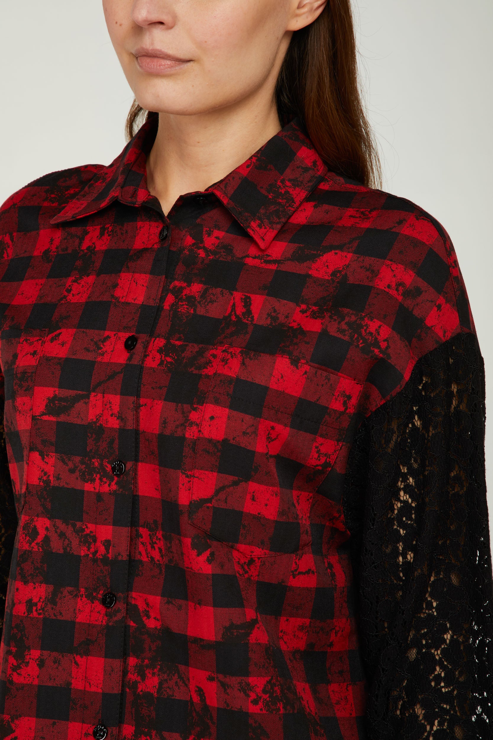 GAELLE Checked Shirt Dress