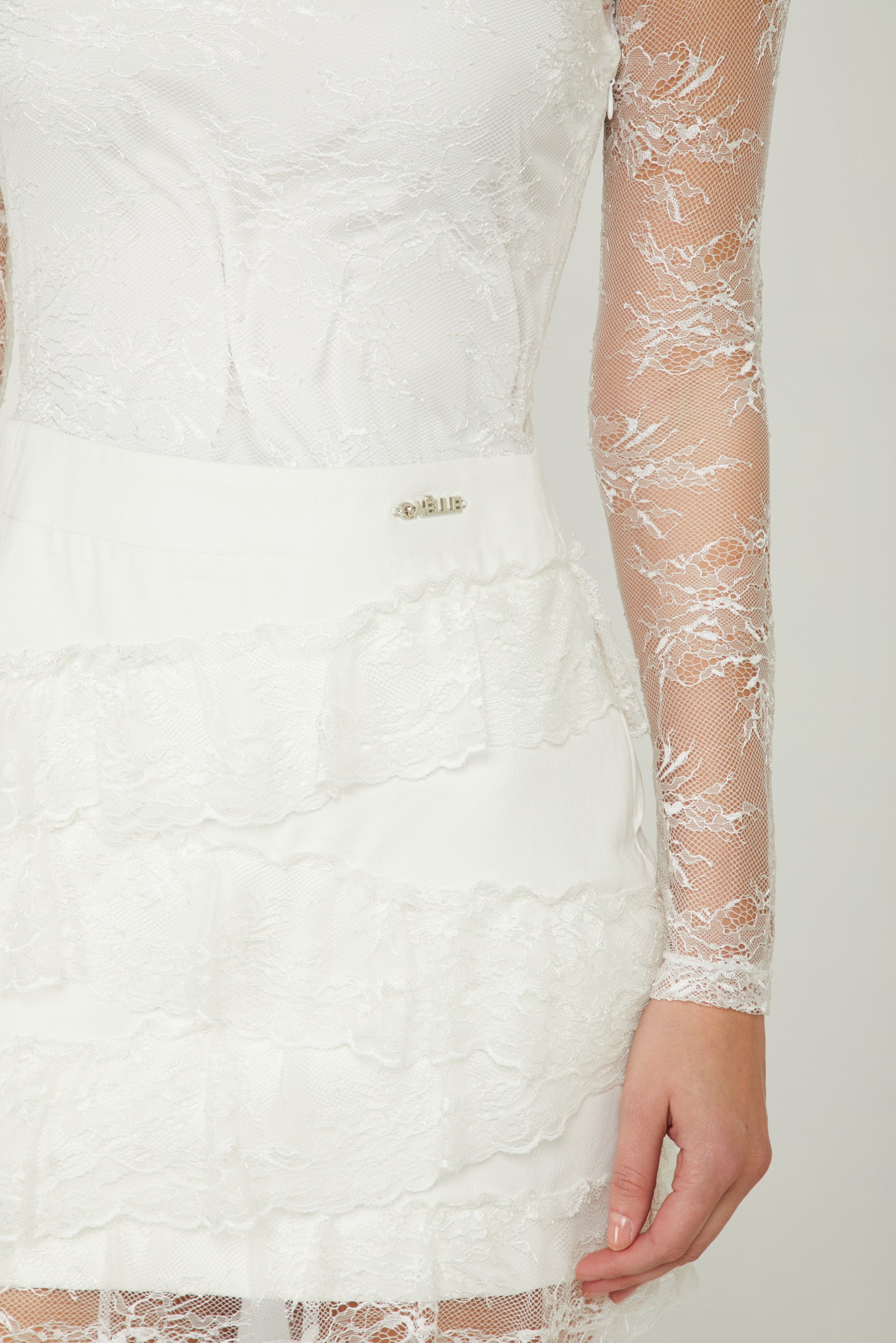 GAELLE White Lace Dress
