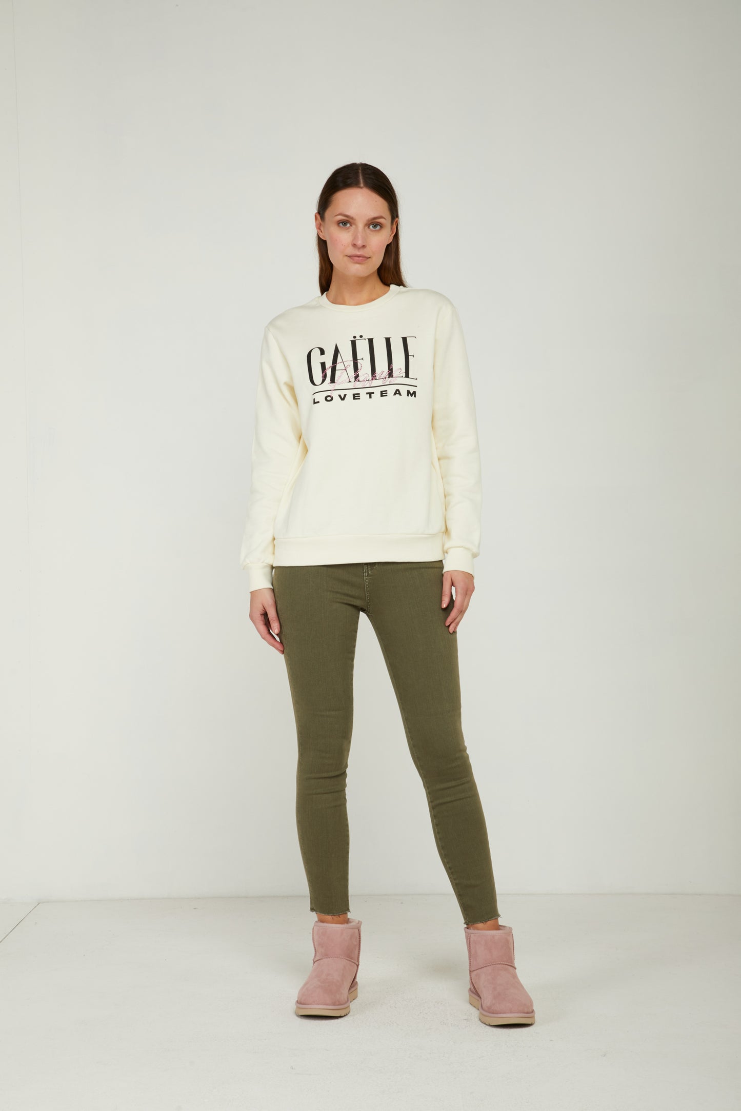 GAELLE Felpa Bianca con Logo