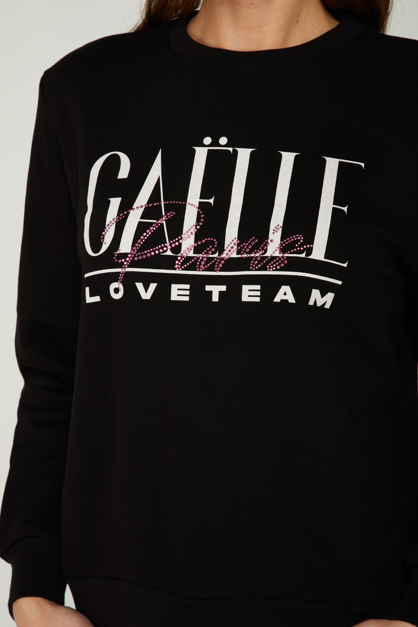 GAELLE Felpa Nera con Maxi Logo