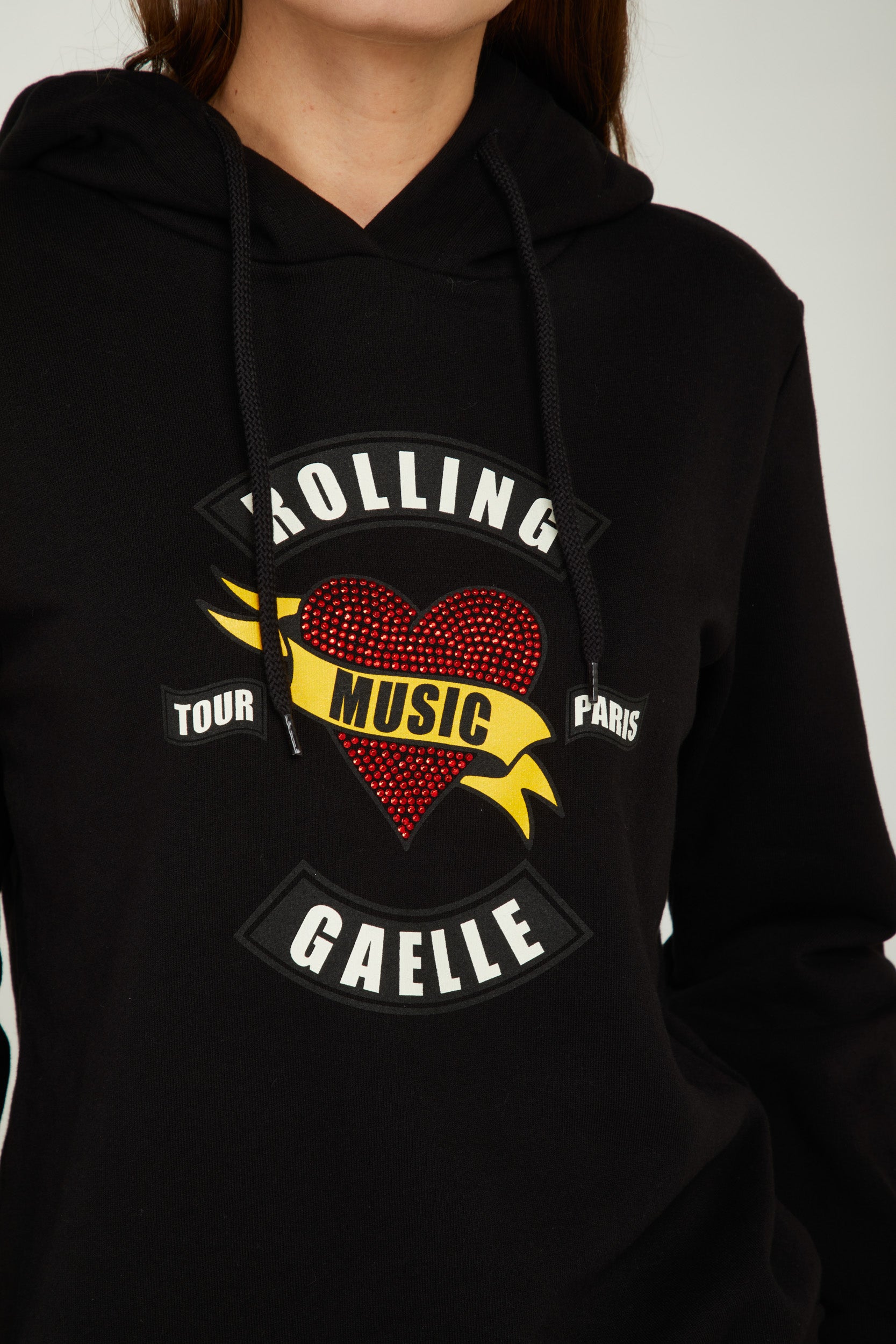 GAELLE Black Hooded Sweatshirt