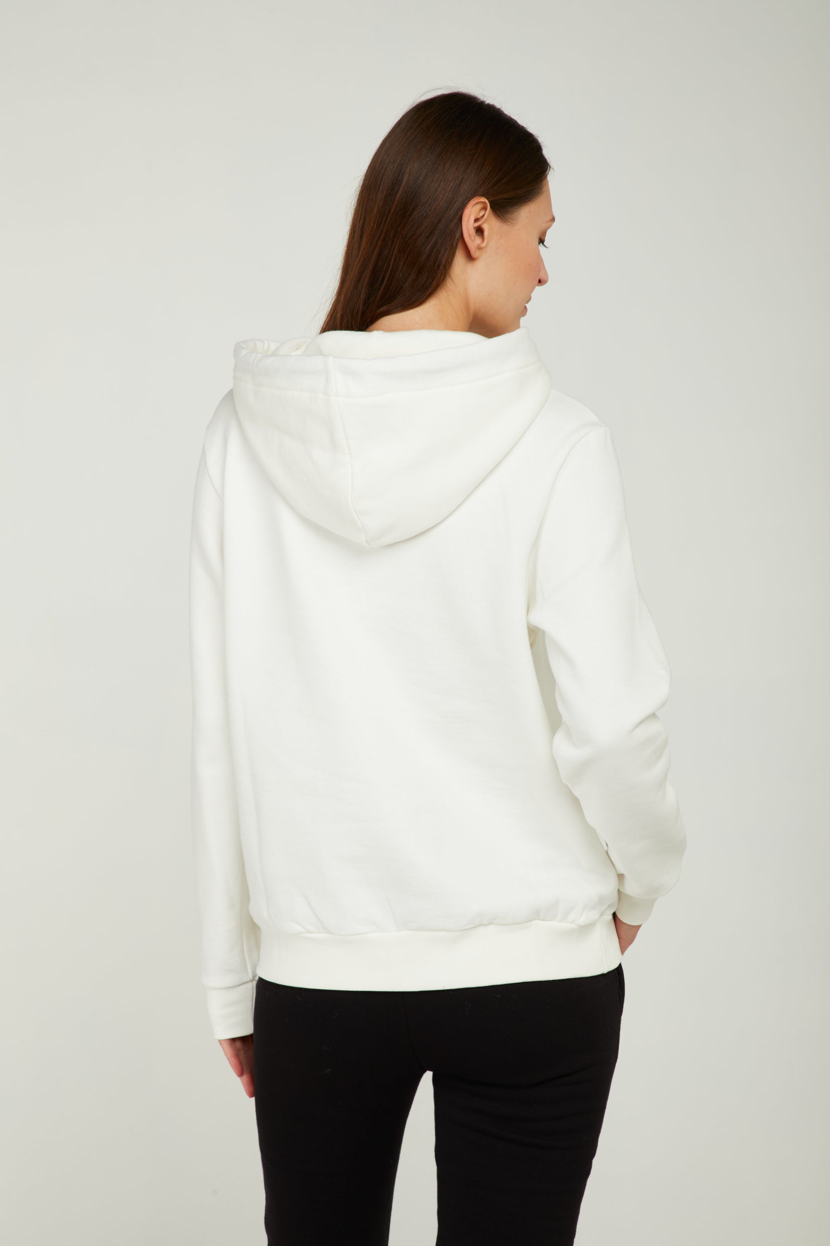 GAELLE White Hooded Sweatshirt