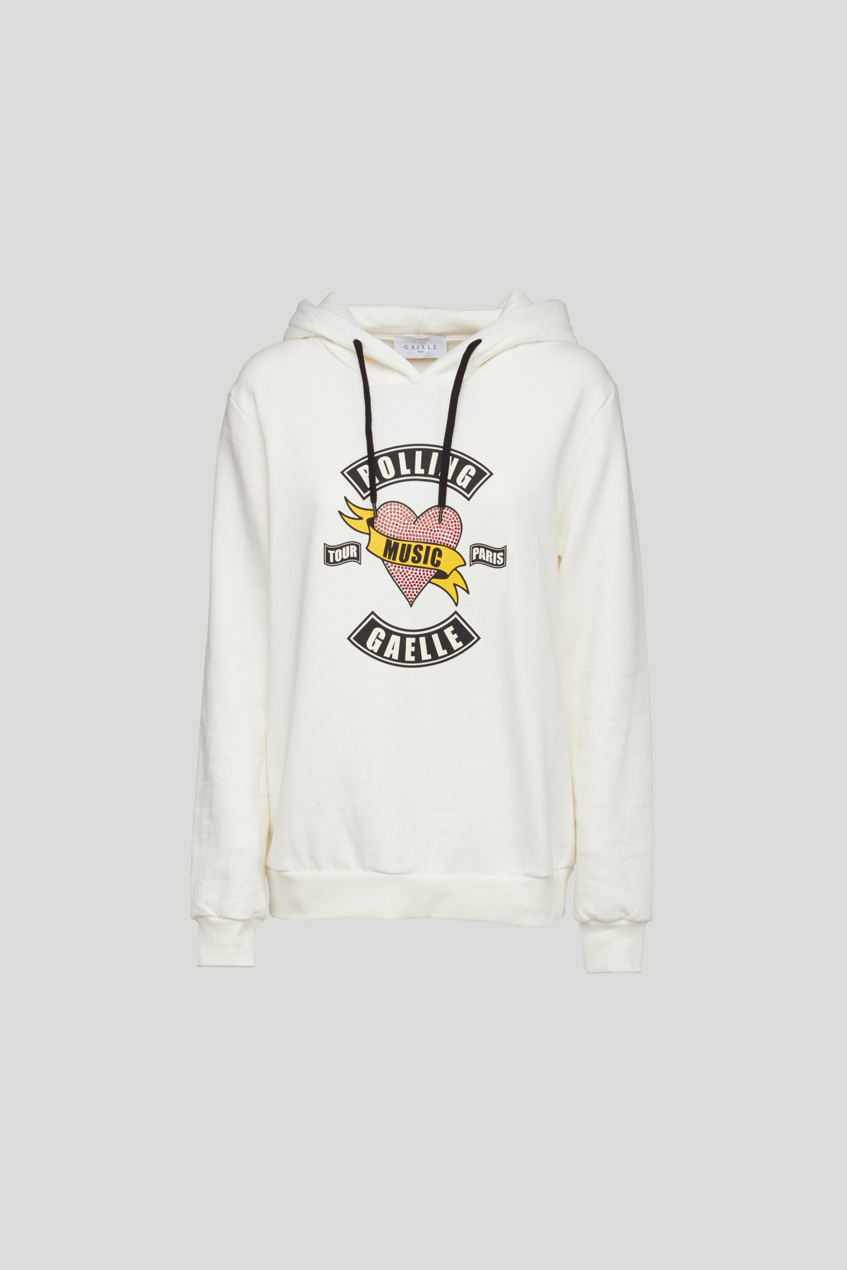 GAELLE White Hooded Sweatshirt