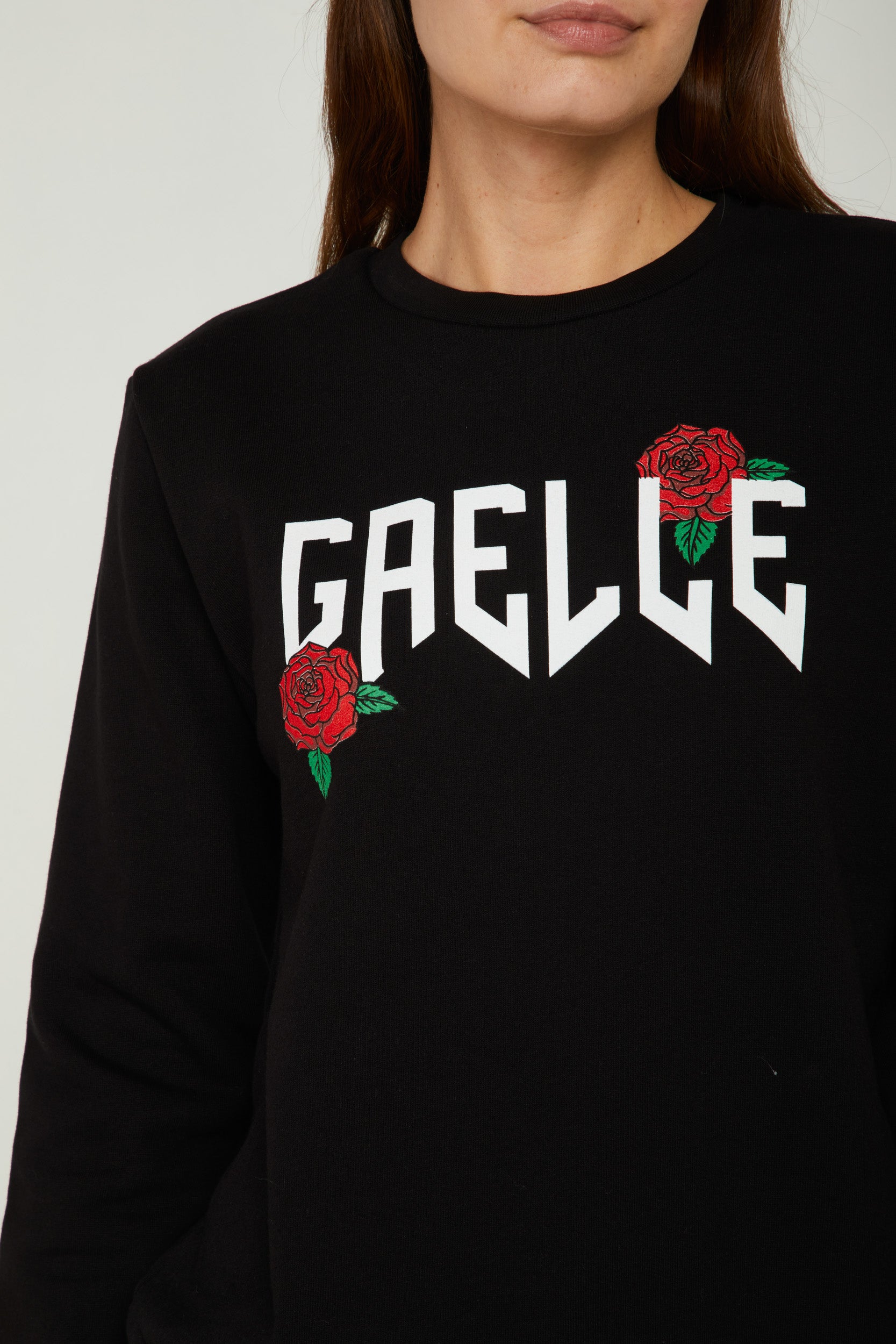 GAELLE Black Sweatshirt with Logo