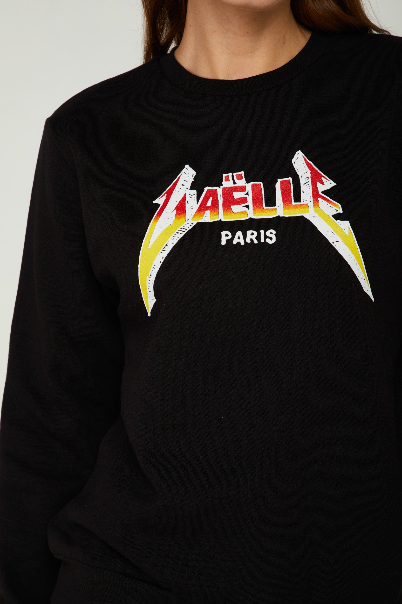 GAELLE Black Sweatshirt with Logo